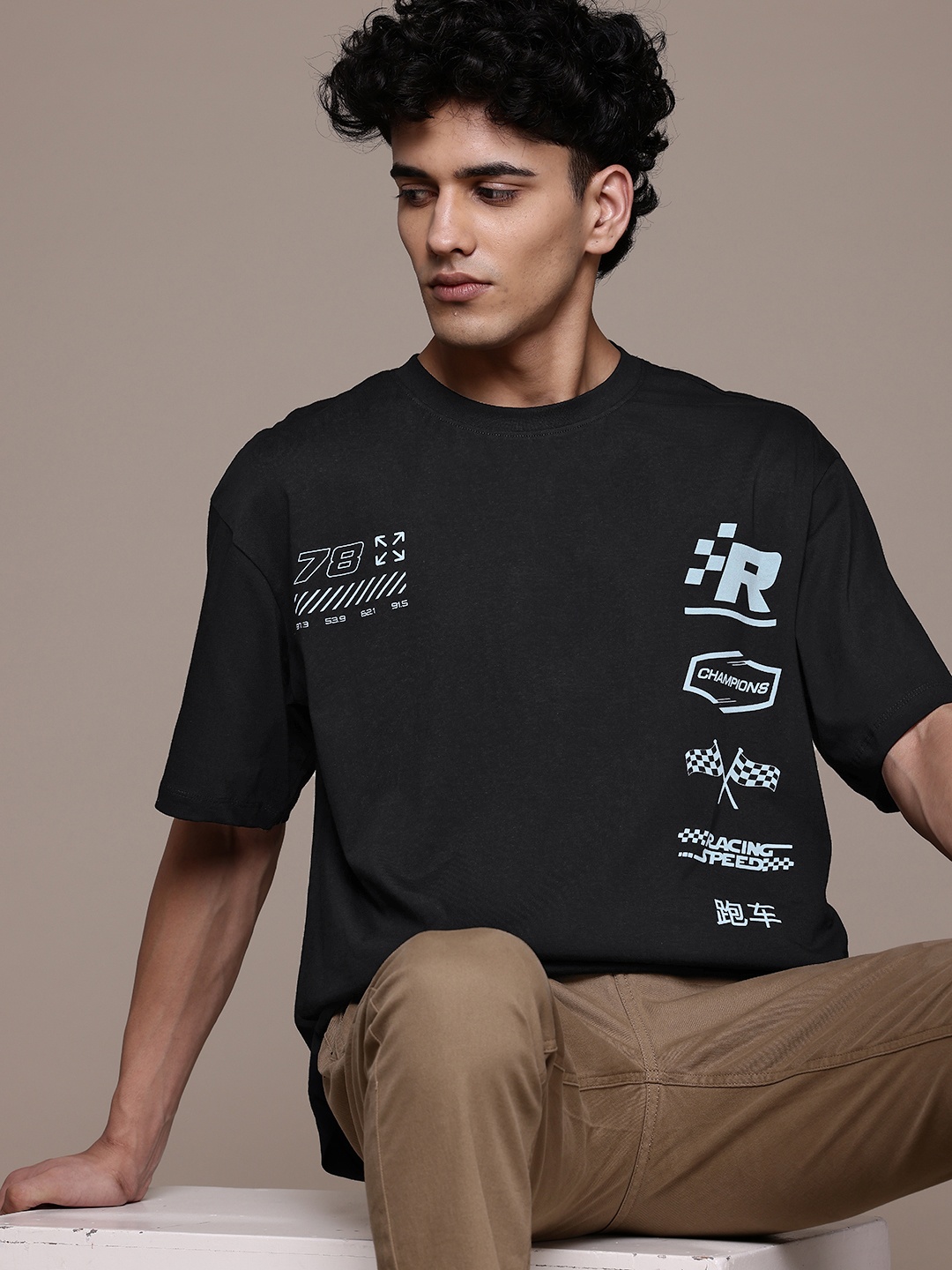 The Roadster Lifestyle Co. Sporty Graphic Printed Relaxed Fit Pure Cotton T-shirt, Black
The Roadster Lifestyle Co. Sporty Graphic Printed Relaxed Fit Pure Cotton T-shirt, Black