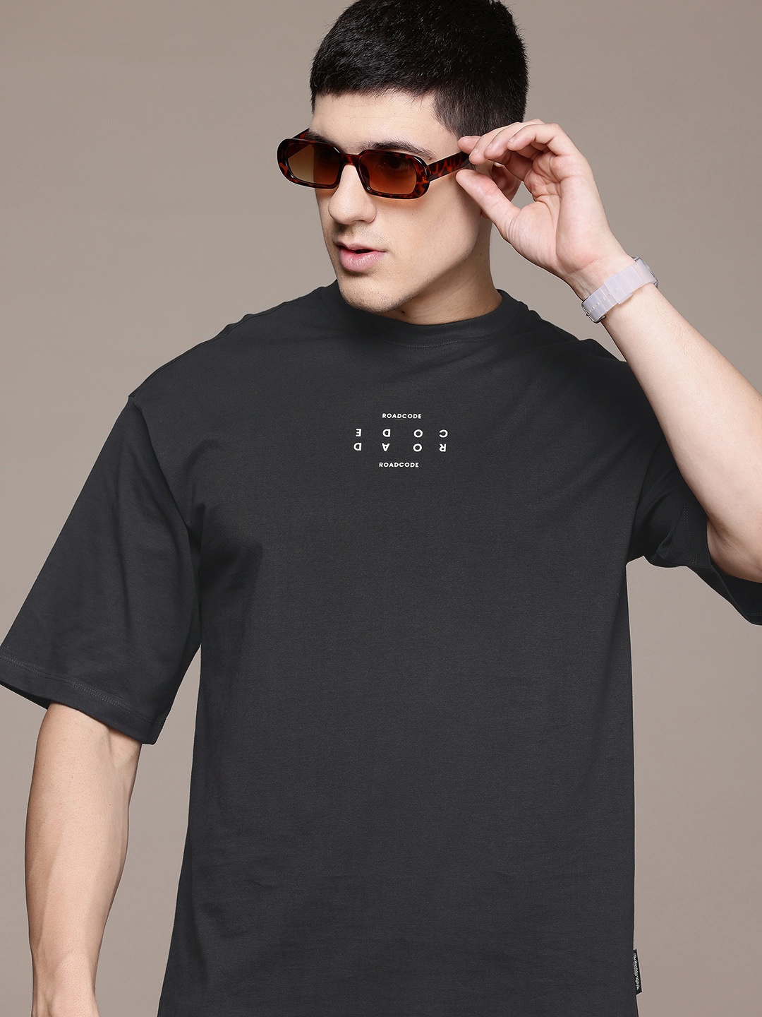 The Roadster Lifestyle Co. Drop-Shoulder Sleeves Pure Cotton Relaxed Fit T-shirt, Black
The Roadster Lifestyle Co. Drop-Shoulder Sleeves Pure Cotton Relaxed Fit T-shirt, Black
