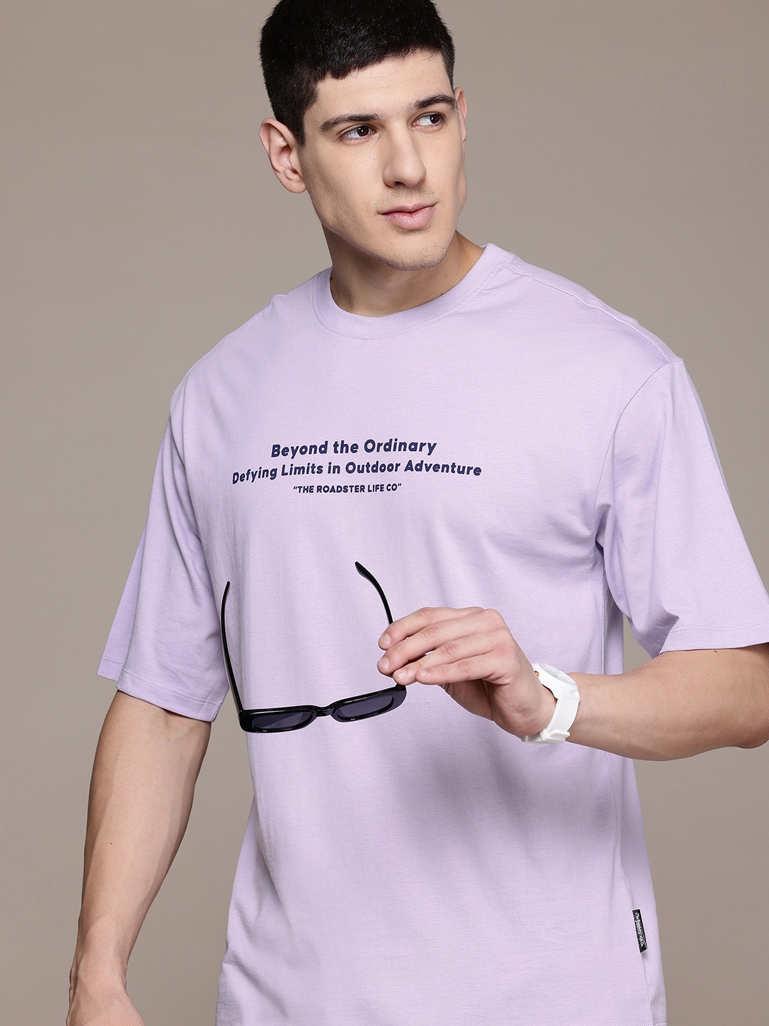 The Roadster Lifestyle Co. Typography Drop-Shoulder Sleeves Pure Cotton T-shirt, Lavender
The Roadster Lifestyle Co. Typography Drop-Shoulder Sleeves Pure Cotton T-shirt, Lavender