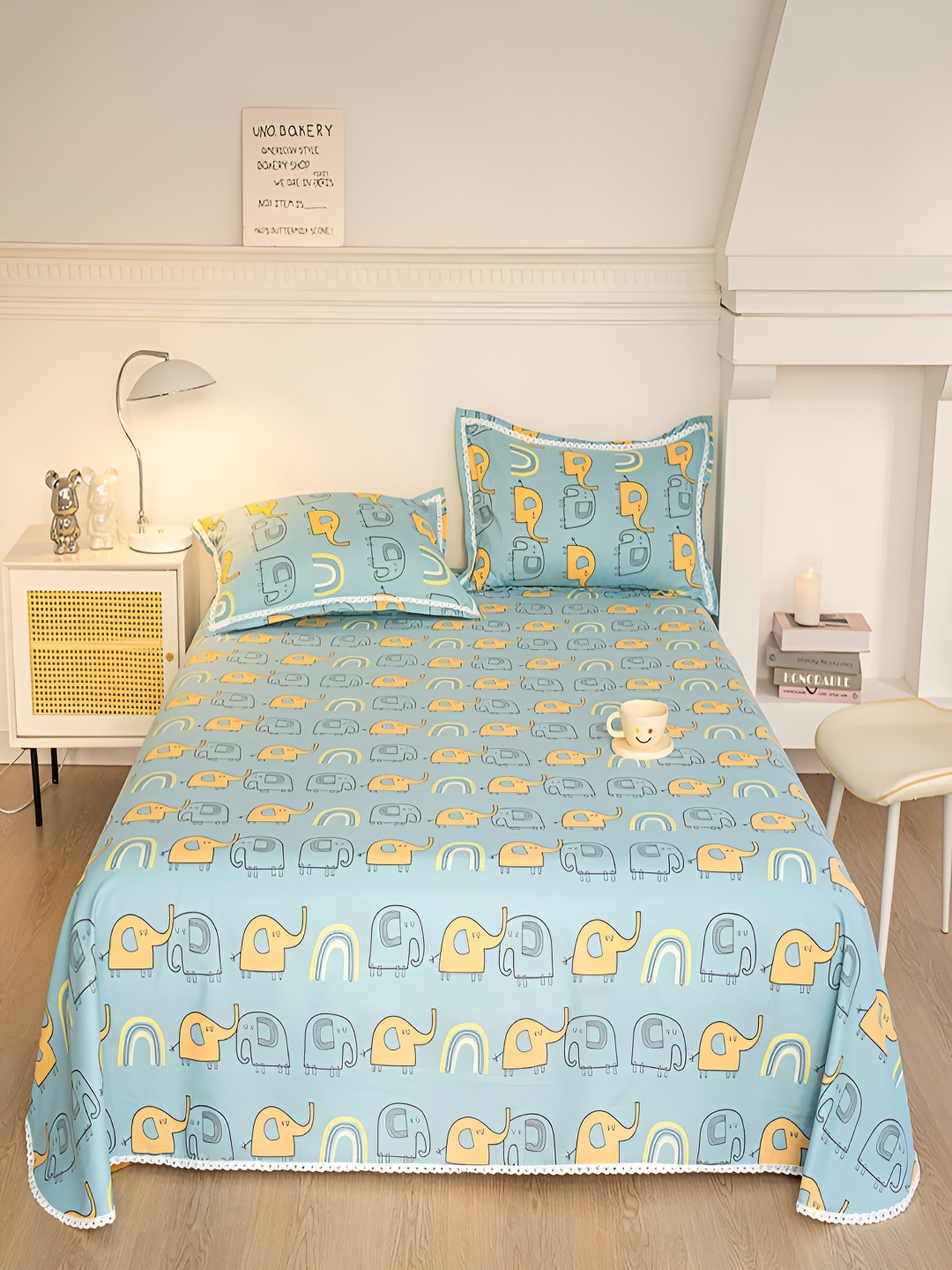 JC HOME Blue & Yellow Cartoon Characters 160 TC Queen Bedsheet with 2 Pillow Covers
JC HOME Blue & Yellow Cartoon Characters 160 TC Queen Bedsheet with 2 Pillow Covers