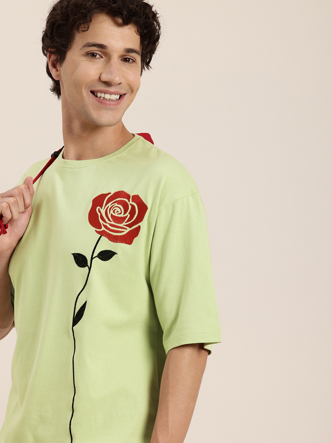 HERE&NOW Blossom Mirage Floral Embroidery Oversized Pure Cotton Casual T-shirt, Green
HERE&NOW Blossom Mirage Floral Embroidery Oversized Pure Cotton Casual T-shirt, Green