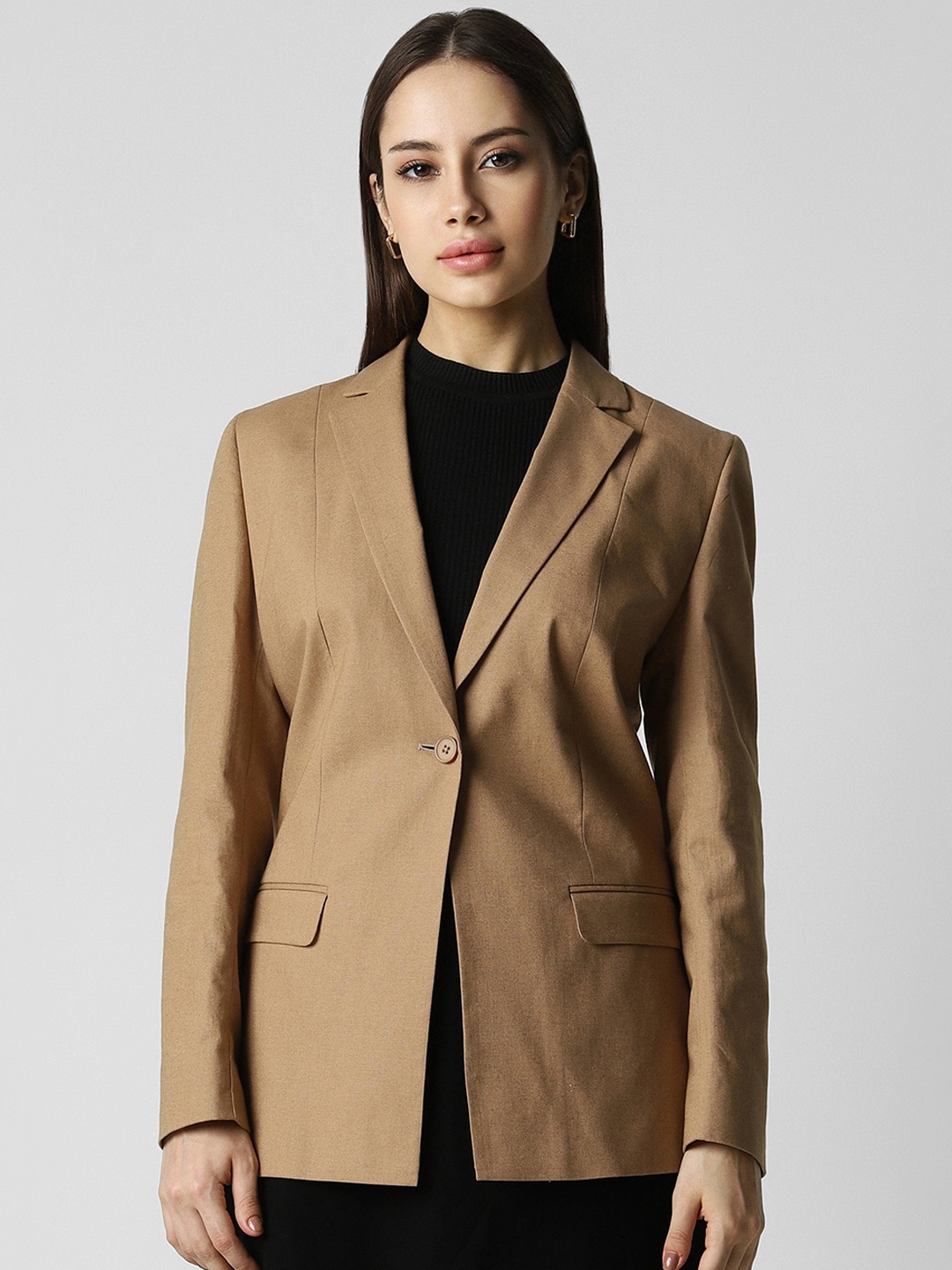 Van Heusen Woman Notched Lapel Collar Cotton & Linen Single Breasted Formal Blazers, Brown
Van Heusen Woman Notched Lapel Collar Cotton & Linen Single Breasted Formal Blazers, Brown
