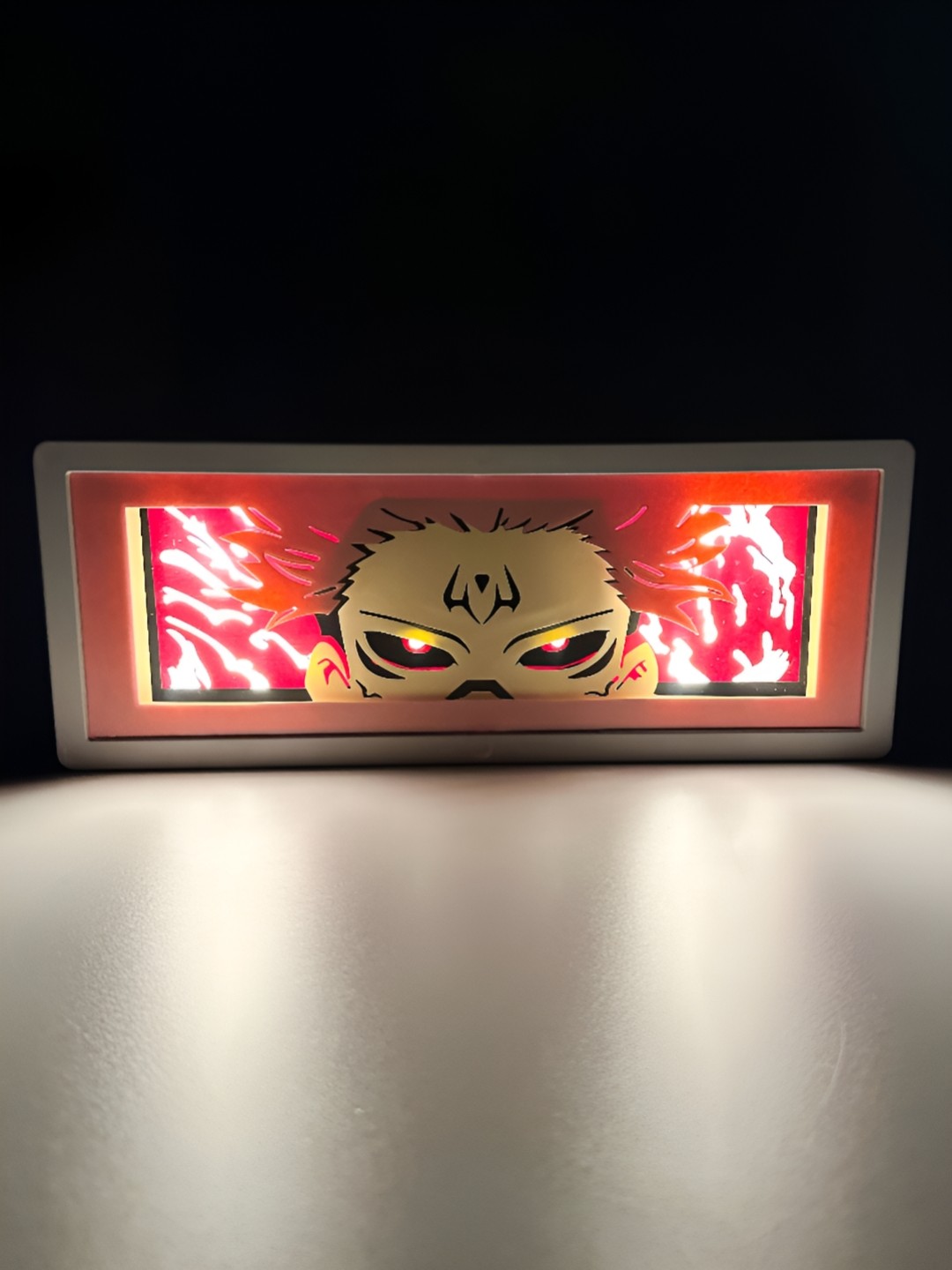 COMICSENSE Jujutsu Kaisen Anime Sukuna Face Textured Acrylic Rectangle Table Lamp, Red
COMICSENSE Jujutsu Kaisen Anime Sukuna Face Textured Acrylic Rectangle Table Lamp, Red