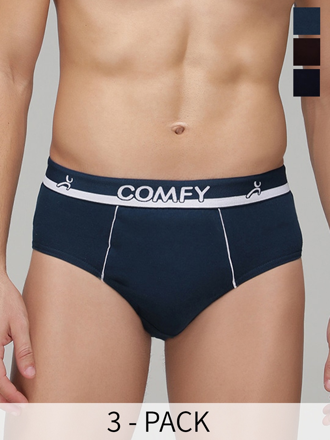 AMUL COMFY Pack Of 3 Mid Rise Pure Cotton Basic Briefs AC-CBRIOE-AF-CB-NY-XS-3PC, Blue
AMUL COMFY Pack Of 3 Mid Rise Pure Cotton Basic Briefs AC-CBRIOE-AF-CB-NY-XS-3PC, Blue