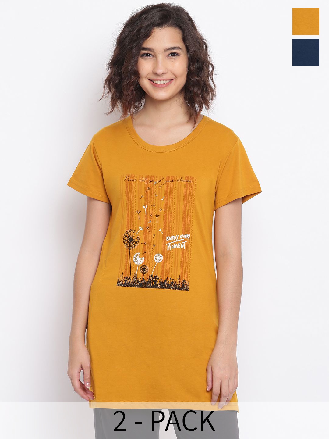 

Duchess Pack Of 2 Printed Lounge T Shirts, Orange