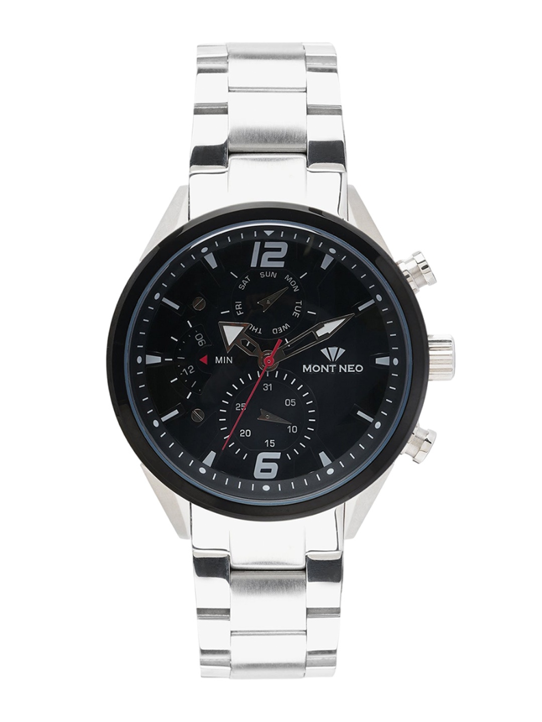 MONT NEO Men Stainless Steel Bracelet Style Straps Analogue Watch 7012C-M1404, Black
MONT NEO Men Stainless Steel Bracelet Style Straps Analogue Watch 7012C-M1404, Black