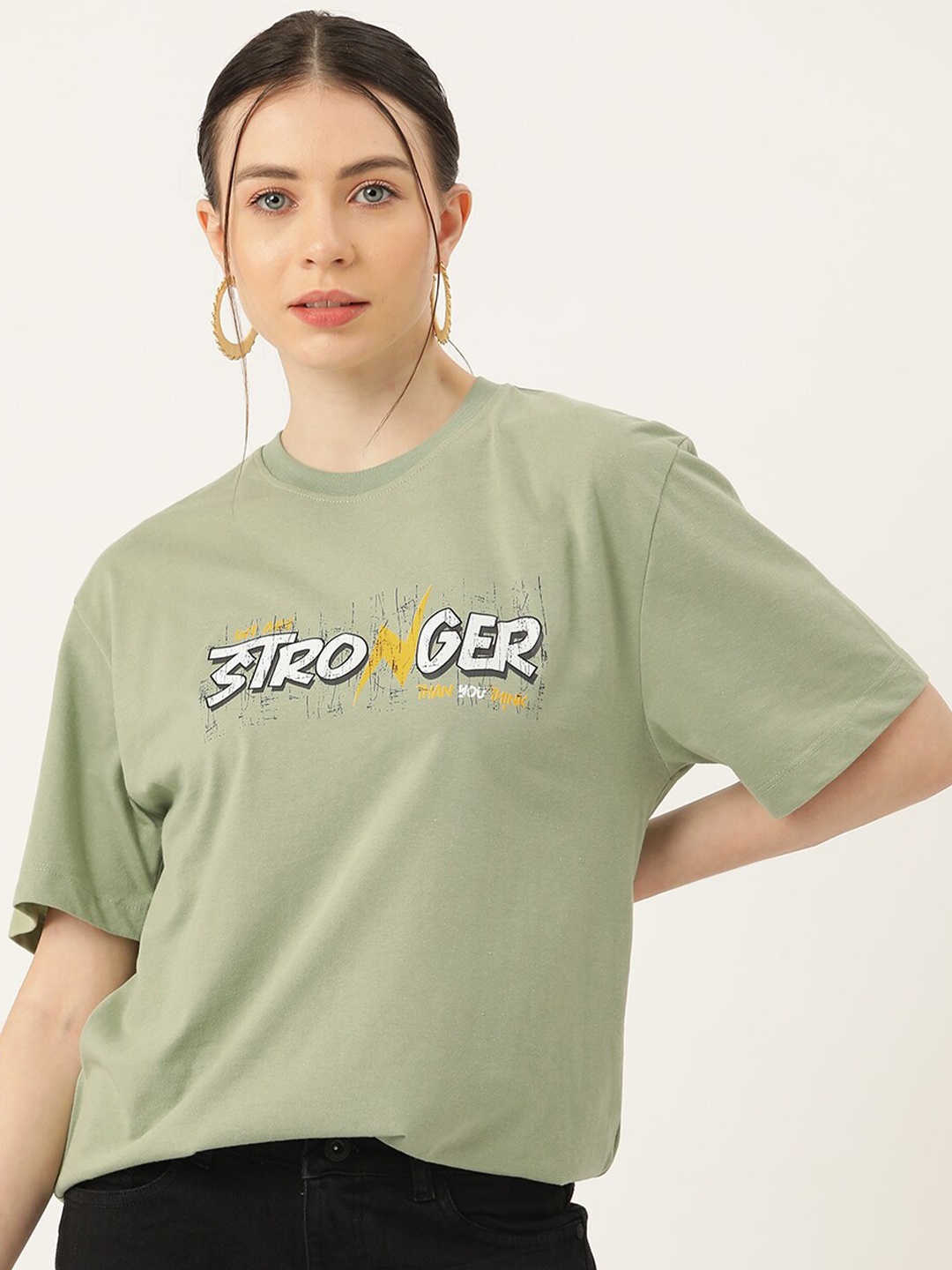 Slenor Typography Printed Drop-Shoulder Sleeves Pure Cotton Oversized T-shirt, Lime green
Slenor Typography Printed Drop-Shoulder Sleeves Pure Cotton Oversized T-shirt, Lime green