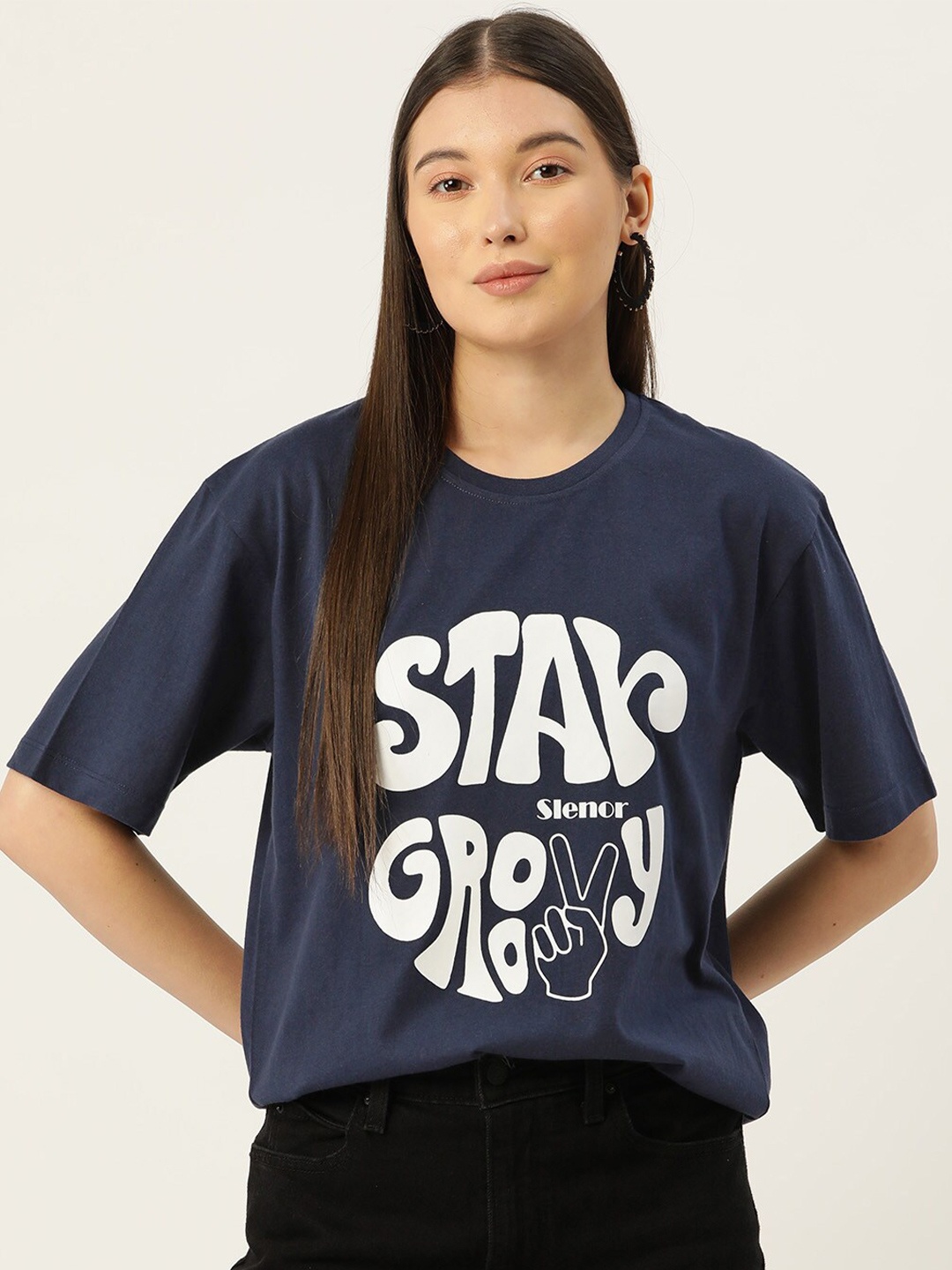 Slenor Typography Printed Drop-Shoulder Sleeves Pure Cotton Oversized T-shirt, Navy blue
Slenor Typography Printed Drop-Shoulder Sleeves Pure Cotton Oversized T-shirt, Navy blue