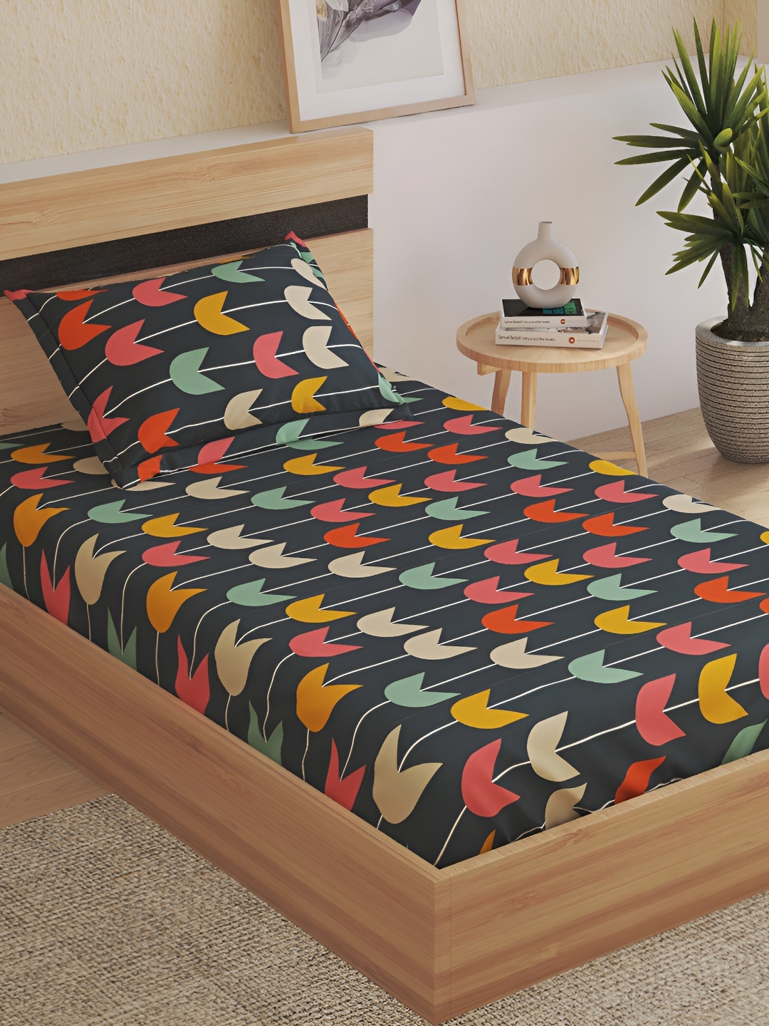 Home Centre Grey & Red Geometric Microfiber 210 TC Single Bedsheet with 1 Pillow Covers
Home Centre Grey & Red Geometric Microfiber 210 TC Single Bedsheet with 1 Pillow Covers