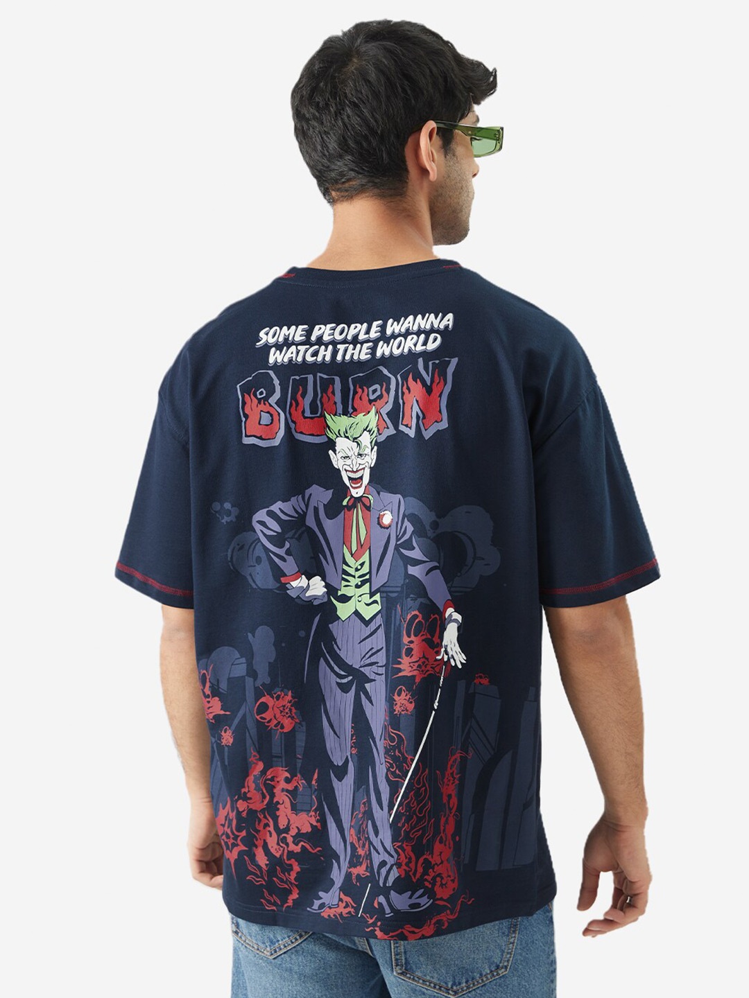 The Souled Store Superhero Printed Drop-Shoulder Sleeves Pure Cotton Oversized T-shirt, Navy blue
The Souled Store Superhero Printed Drop-Shoulder Sleeves Pure Cotton Oversized T-shirt, Navy blue