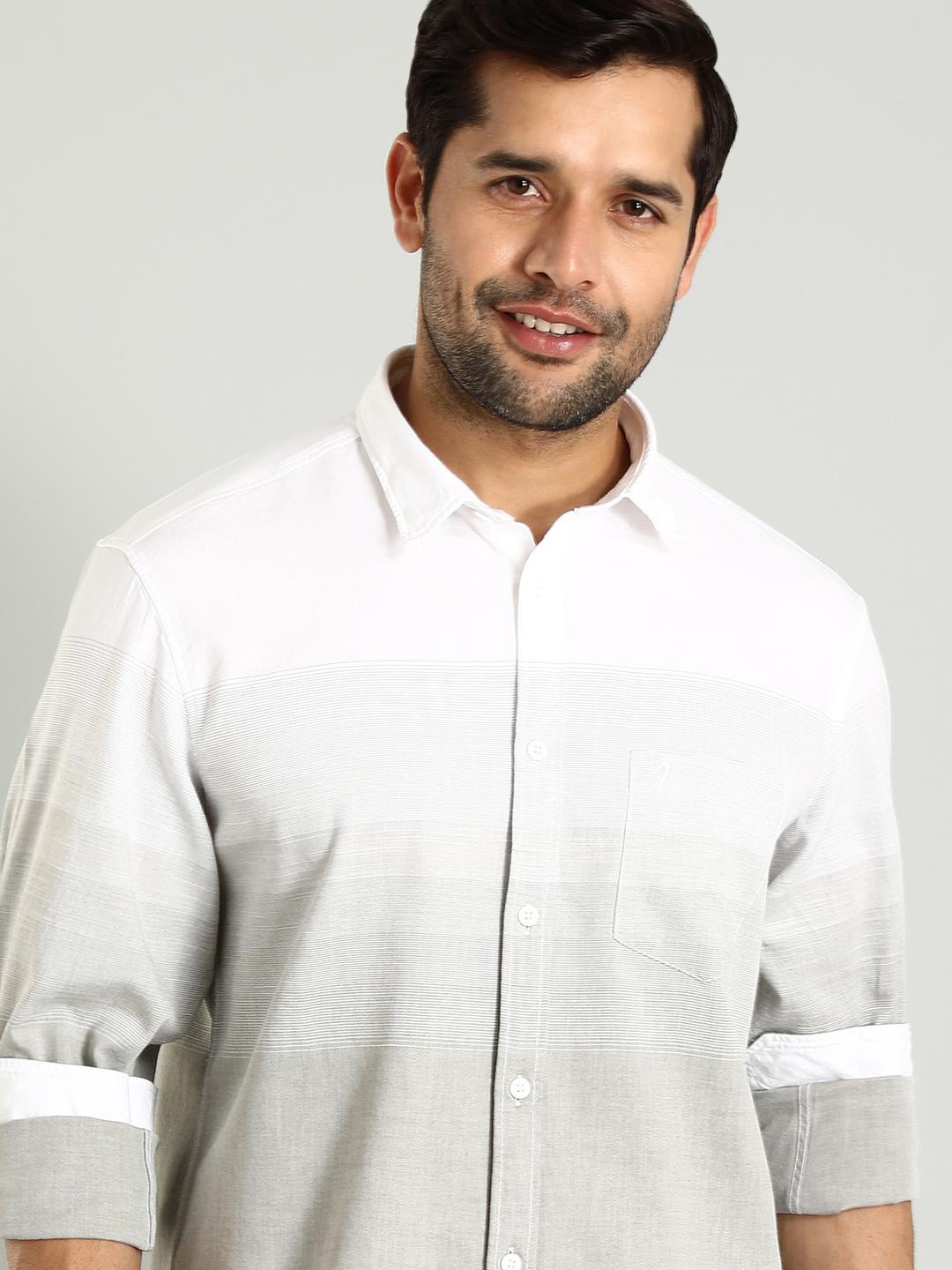 Indian Terrain Chiseled Skinny Fit Horizontal Stripes Cotton Casual Shirt, White
Indian Terrain Chiseled Skinny Fit Horizontal Stripes Cotton Casual Shirt, White