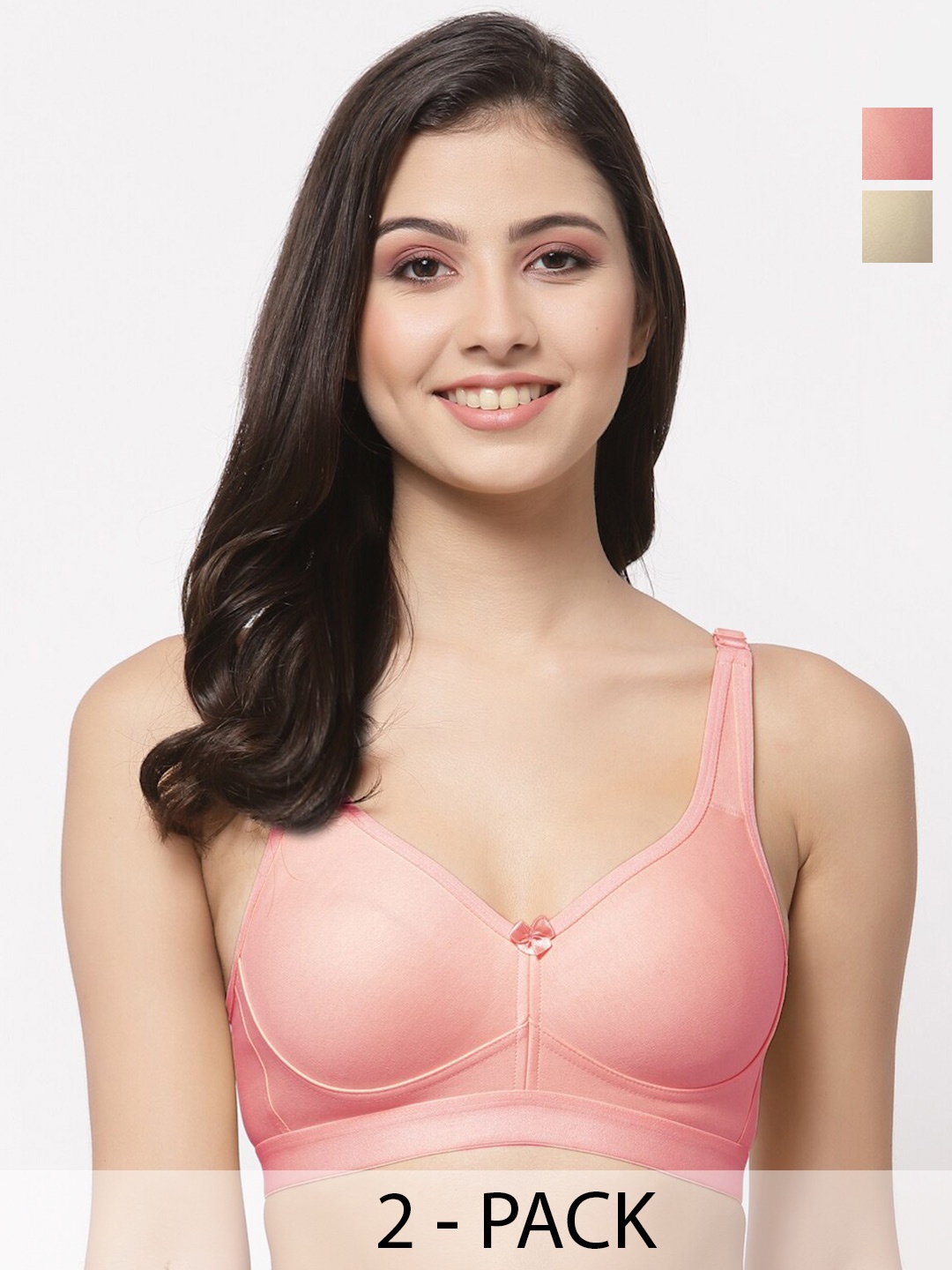 College Girl Pack of 2 Full Coverage Lightly Padded Minimizer Bra-All Day Comfort, Pink
College Girl Pack of 2 Full Coverage Lightly Padded Minimizer Bra-All Day Comfort, Pink