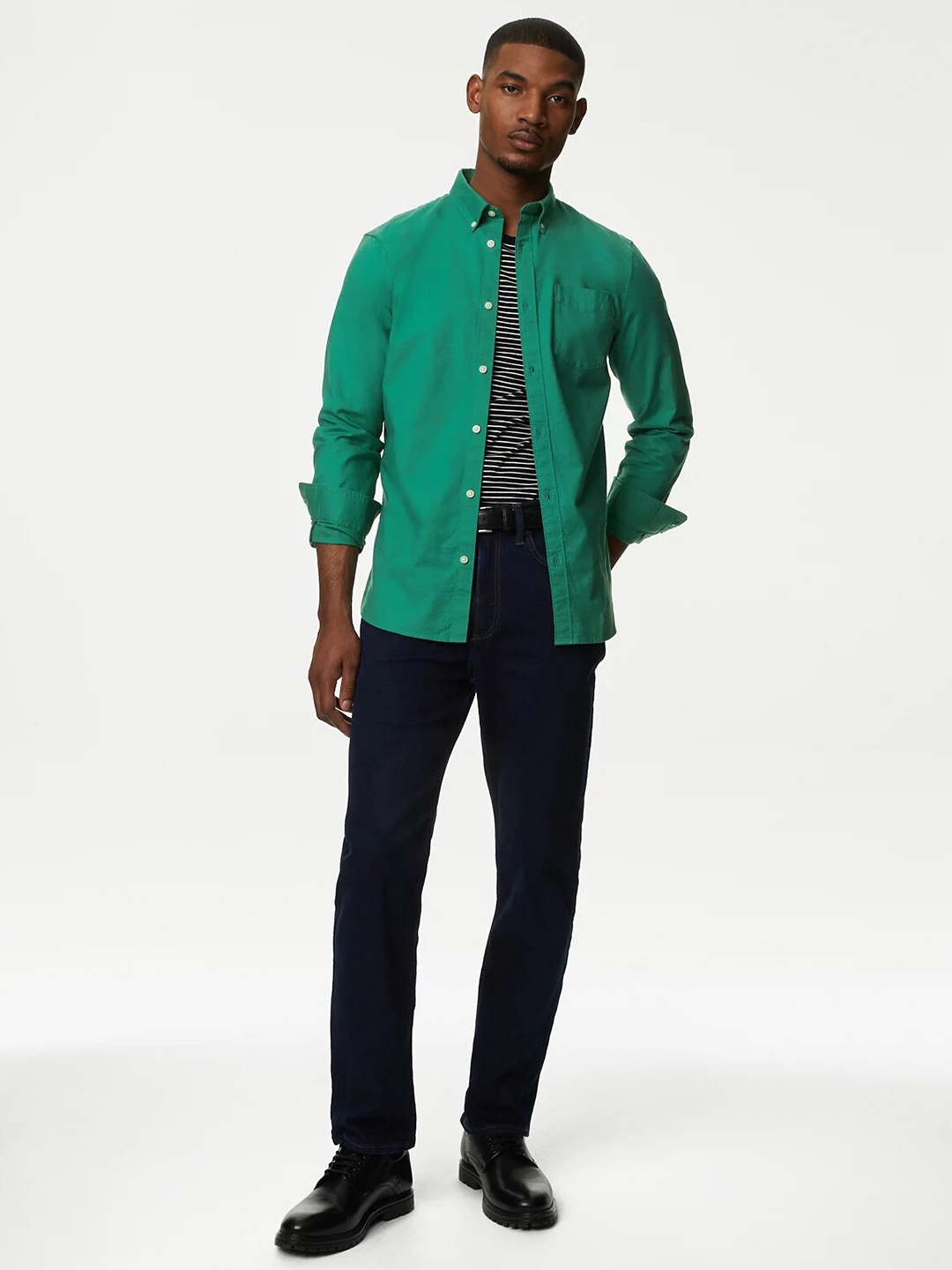 Marks & Spencer Button-Down Collar Easy Iron Oxford Weave Pure Cotton Casual Shirt, Green
Marks & Spencer Button-Down Collar Easy Iron Oxford Weave Pure Cotton Casual Shirt, Green