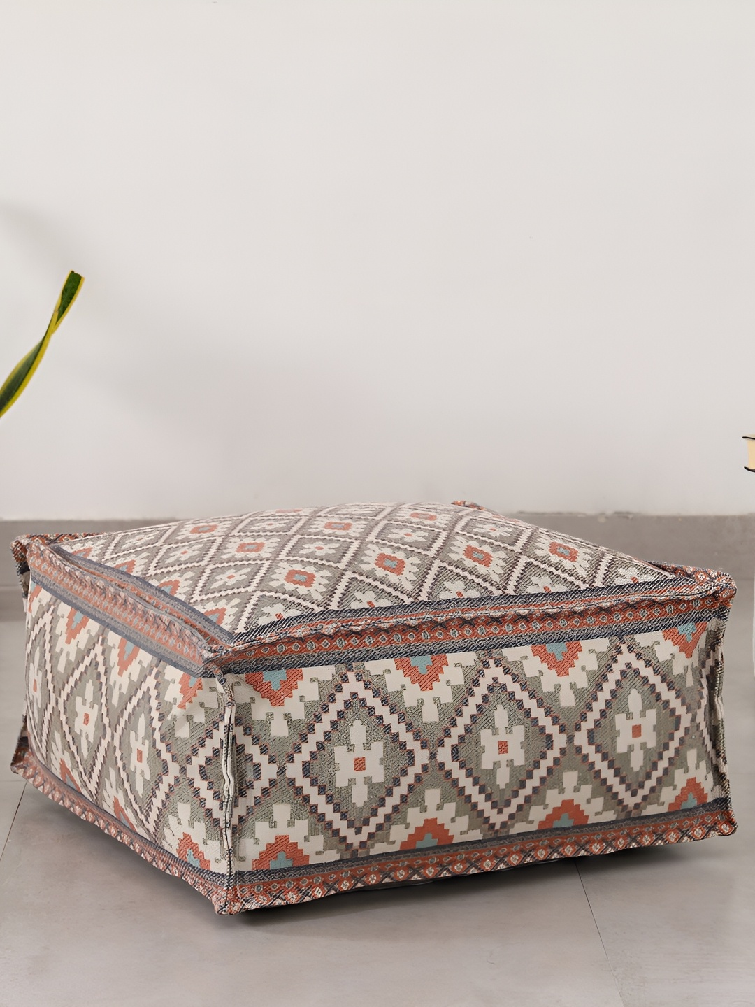 HANDICRAFT PALACE Olive Green & Red Geometric Printed Cotton Floor Ottoman With Filling
HANDICRAFT PALACE Olive Green & Red Geometric Printed Cotton Floor Ottoman With Filling