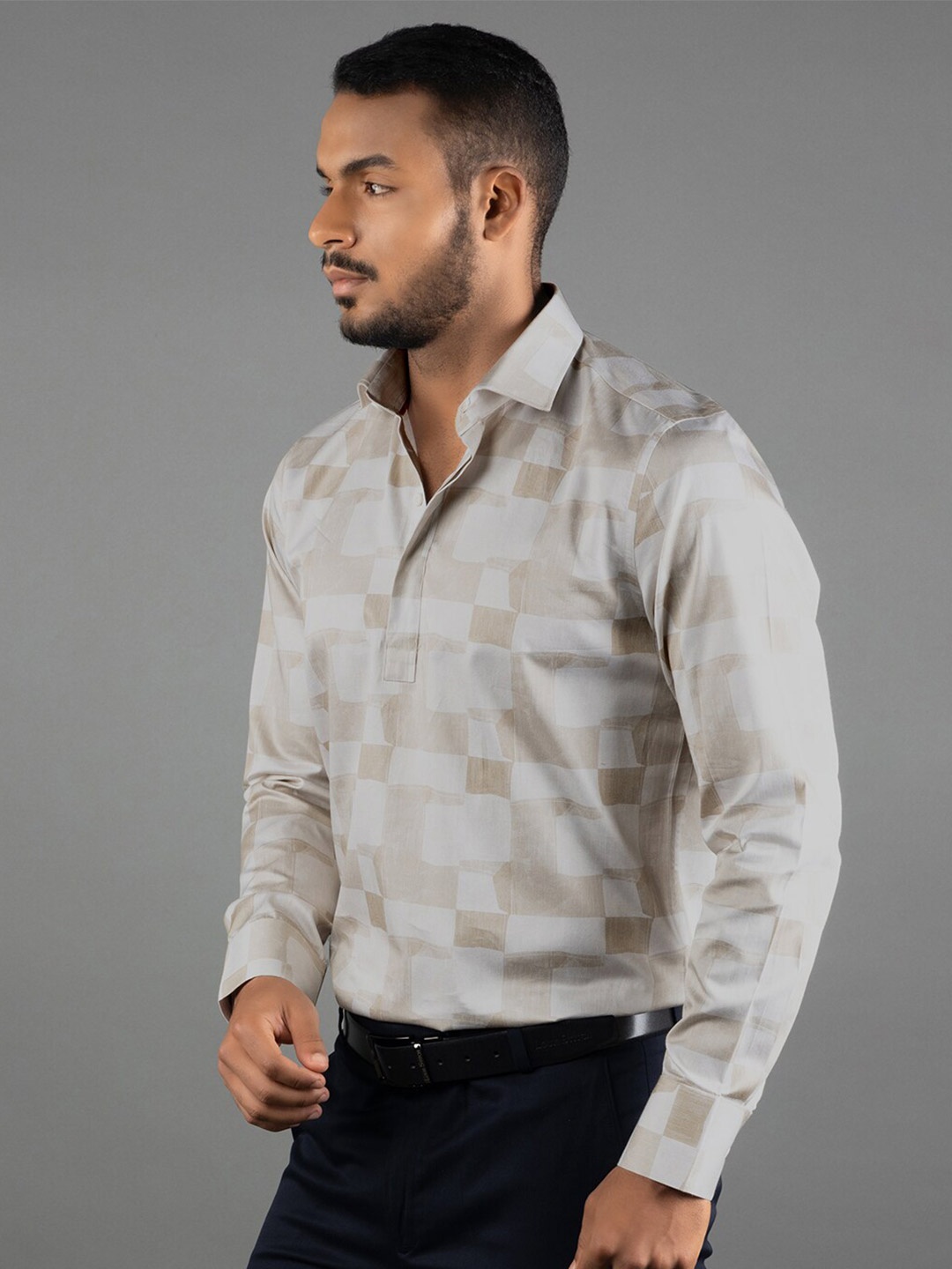 LOUIS STITCH Comfort Geometric Printed Cutaway Collar Pure Cotton Formal Shirt, Beige
LOUIS STITCH Comfort Geometric Printed Cutaway Collar Pure Cotton Formal Shirt, Beige