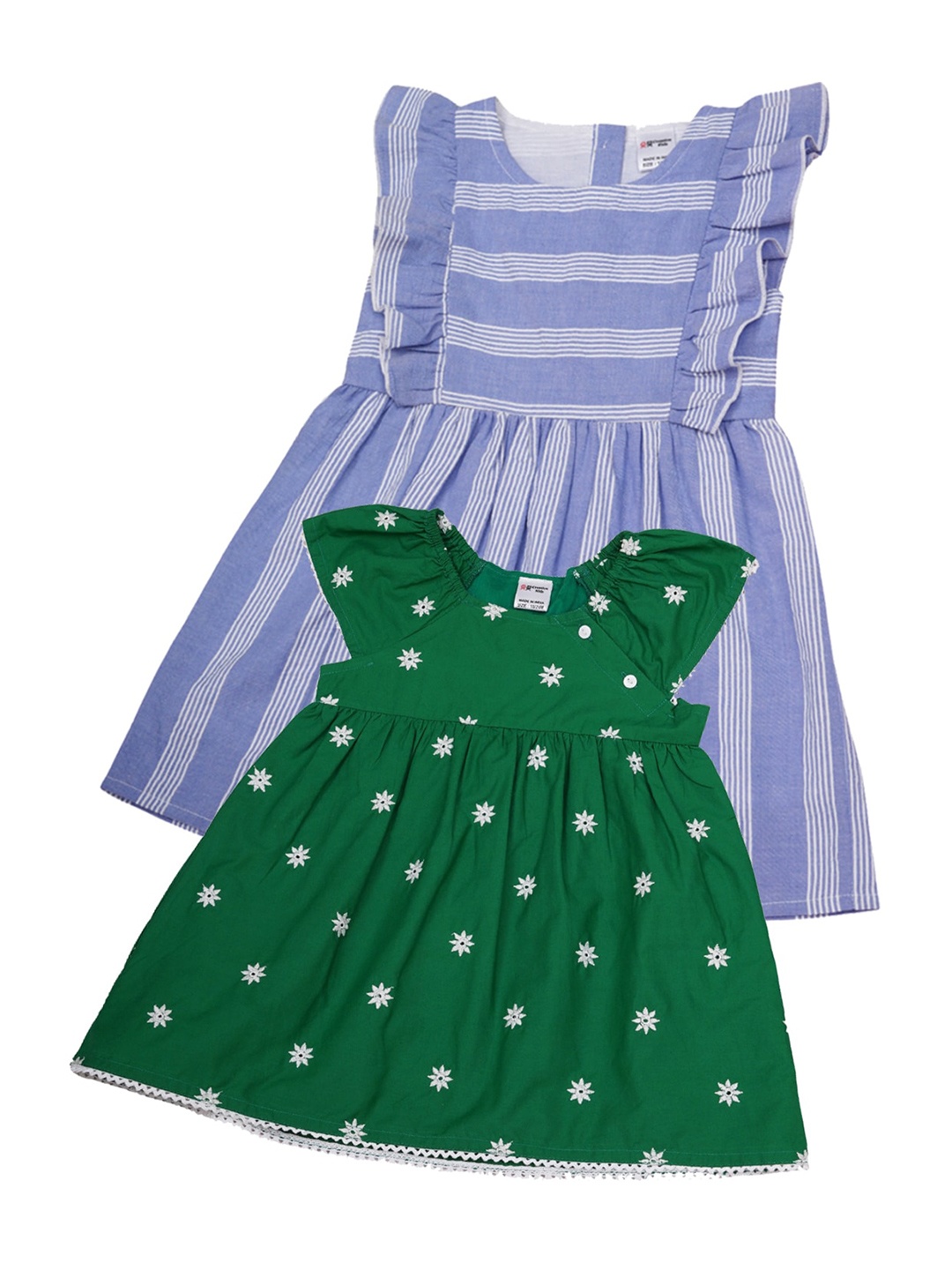 Creative Kids Girls Pack of 2 Striped Round Neck Cap Sleeves Cotton Fit & Flare Dress, Blue
Creative Kids Girls Pack of 2 Striped Round Neck Cap Sleeves Cotton Fit & Flare Dress, Blue