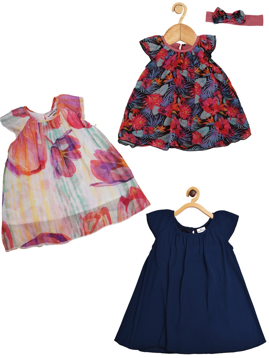 Creative Kids Girls Pack of 3 Floral Printed Round Neck Cap Sleeves A-Line Dresses, Pink
Creative Kids Girls Pack of 3 Floral Printed Round Neck Cap Sleeves A-Line Dresses, Pink