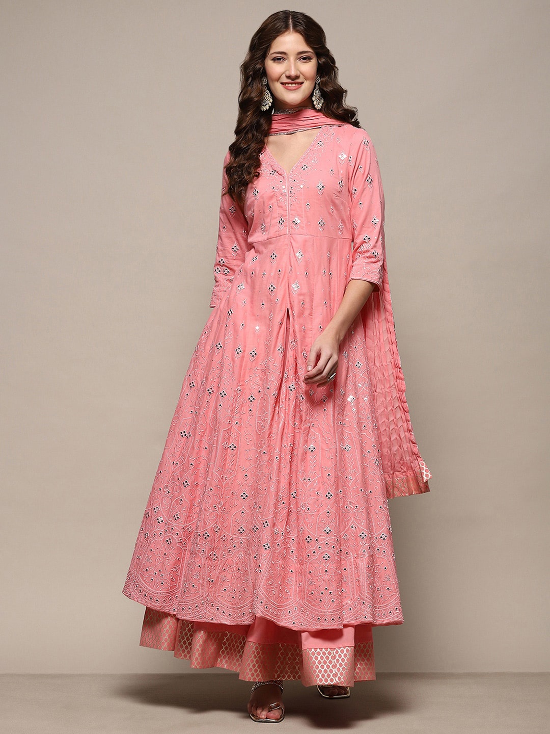 Biba Floral Embroidered Thread Work Pure Cotton Straight Kurta With Skirt & Dupatta, Pink
Biba Floral Embroidered Thread Work Pure Cotton Straight Kurta With Skirt & Dupatta, Pink