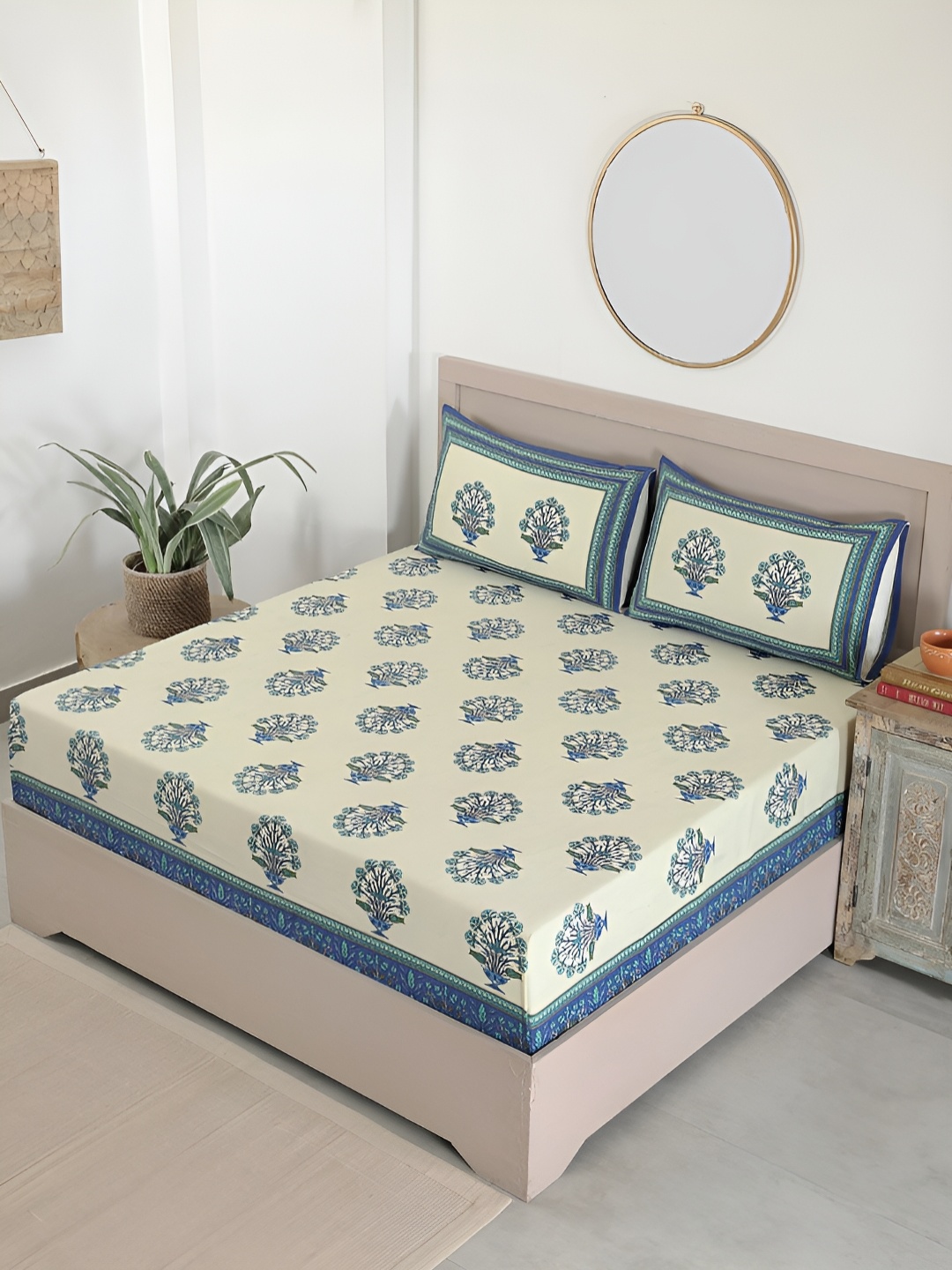 House of Pataudi White Floral 130 TC Pure Cotton Double Queen Bedsheet & 2 Pillow Covers
House of Pataudi White Floral 130 TC Pure Cotton Double Queen Bedsheet & 2 Pillow Covers