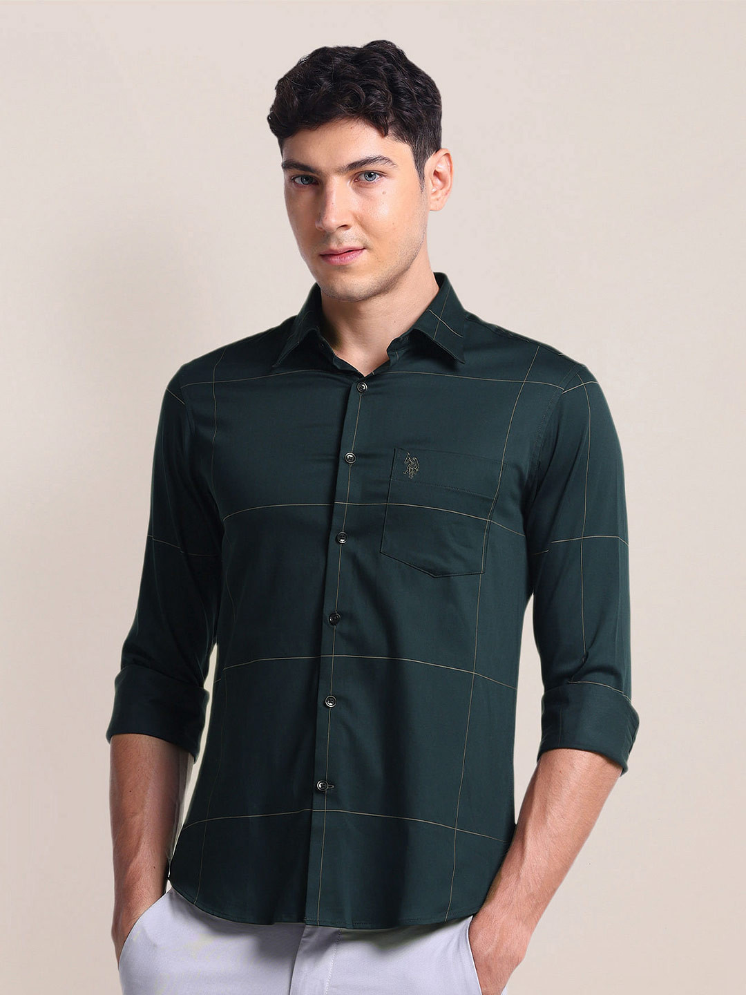 U.S. Polo Assn. Spread Collar Long Sleeves Regular Fit Cotton Striped Casual Shirt, Green
U.S. Polo Assn. Spread Collar Long Sleeves Regular Fit Cotton Striped Casual Shirt, Green