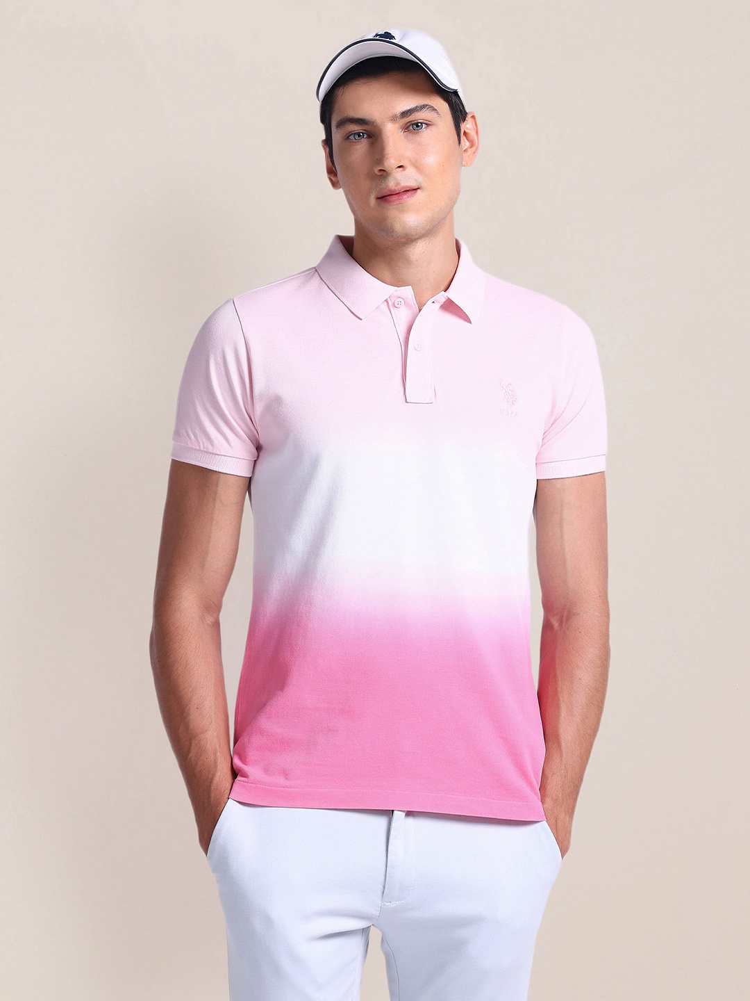 U.S. Polo Assn. Colourblocked Polo Collar Short Sleeves Slim Fit T-shirt, Pink
U.S. Polo Assn. Colourblocked Polo Collar Short Sleeves Slim Fit T-shirt, Pink