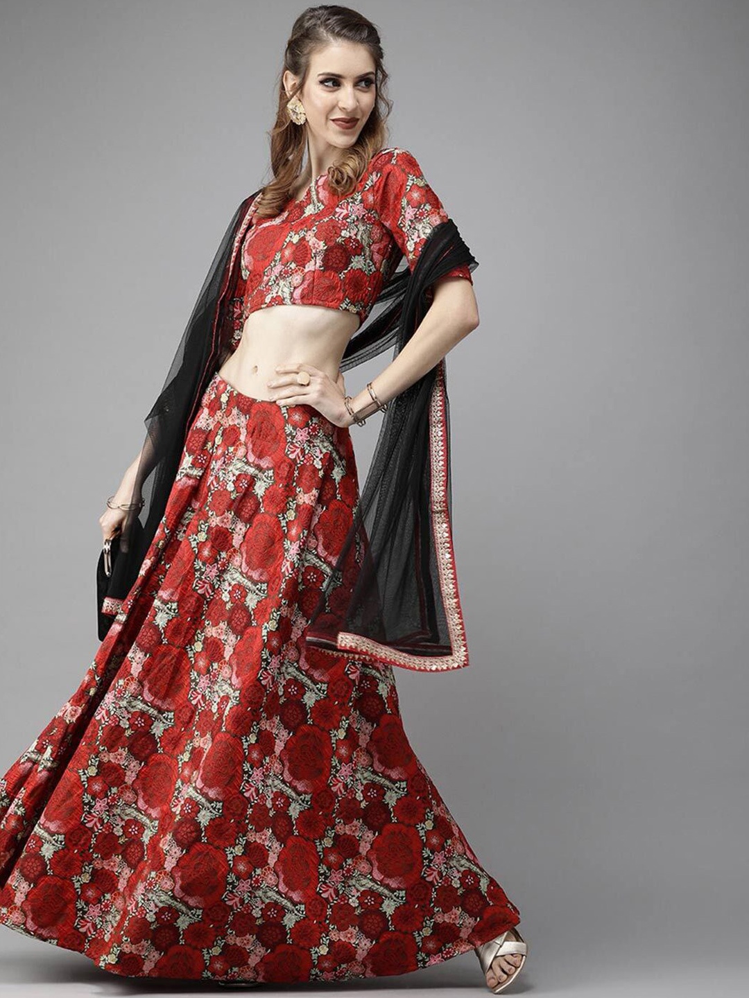 FABPIXEL Women Sequinned Semi-Stitched Lehenga & Unstitched Blouse With Dupatta, Red
FABPIXEL Women Sequinned Semi-Stitched Lehenga & Unstitched Blouse With Dupatta, Red