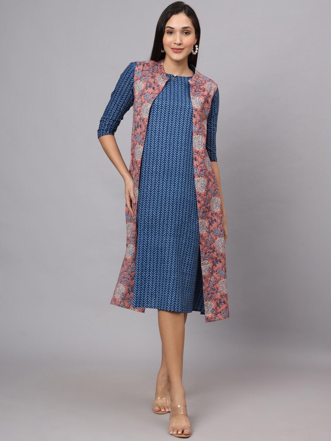 FABRIC FITOOR Women Ethnic Motifs Printed Flared Sleeves Thread Work Floral Kurta, Blue
FABRIC FITOOR Women Ethnic Motifs Printed Flared Sleeves Thread Work Floral Kurta, Blue