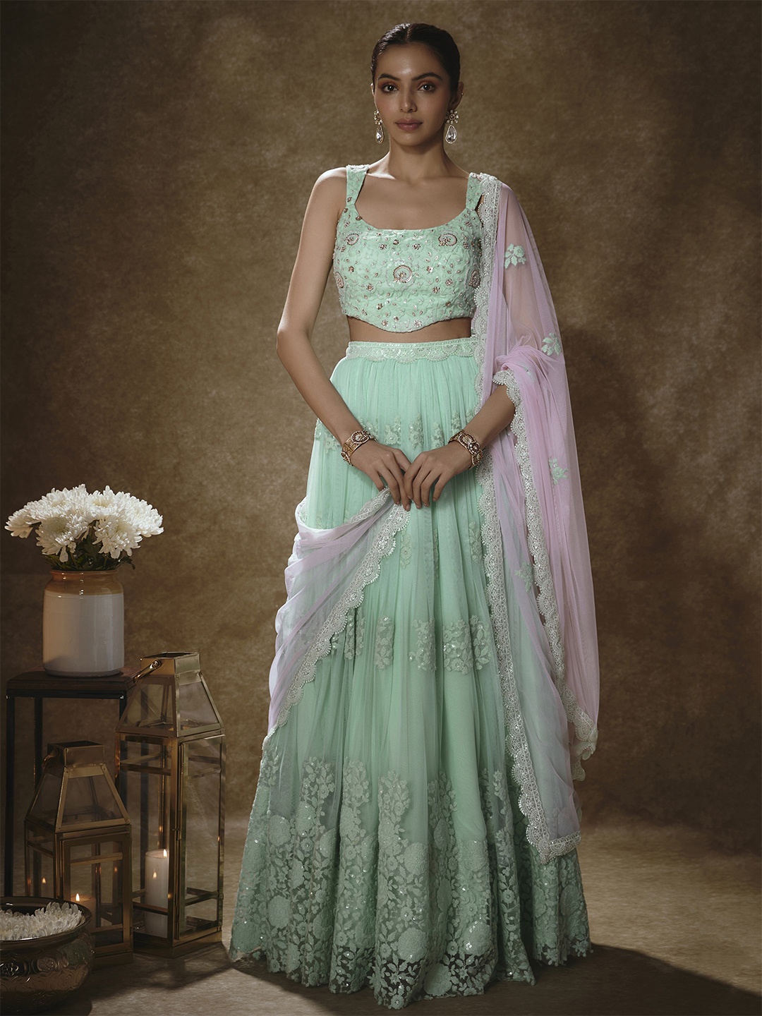 Renee Label Embroidered Sequinned Ready to Wear Lehenga & Blouse With Dupatta, Blue
Renee Label Embroidered Sequinned Ready to Wear Lehenga & Blouse With Dupatta, Blue