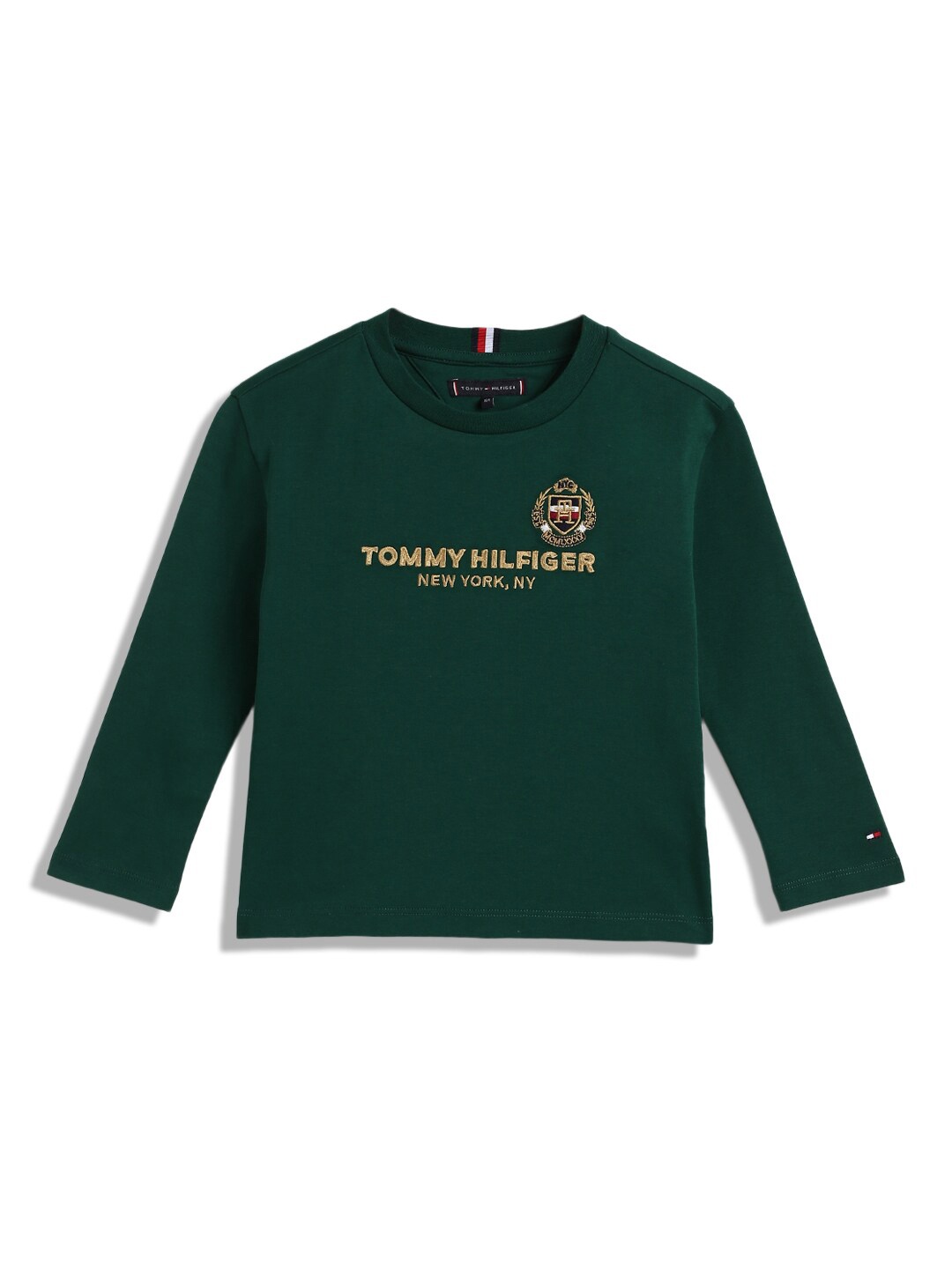 Tommy Hilfiger Boys Round Neck Long Sleeves Typography Printed Regular Fit Cotton T-shirt, Green
Tommy Hilfiger Boys Round Neck Long Sleeves Typography Printed Regular Fit Cotton T-shirt, Green