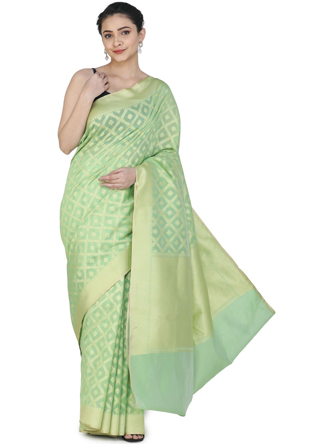 Exotic India Opaline Green Banarasi Silk Brocaded Kora Saree with Woven Pattern All-over
Exotic India Opaline Green Banarasi Silk Brocaded Kora Saree with Woven Pattern All-over