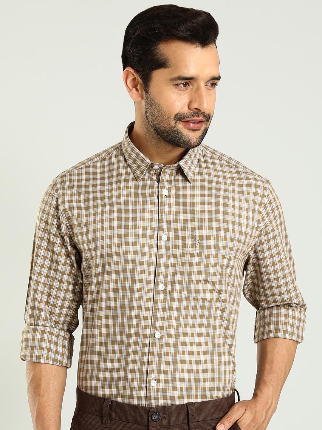 Indian Terrain Classic Spread Collar Slim Fit Checked Cotton Casual Shirt, Brown
Indian Terrain Classic Spread Collar Slim Fit Checked Cotton Casual Shirt, Brown