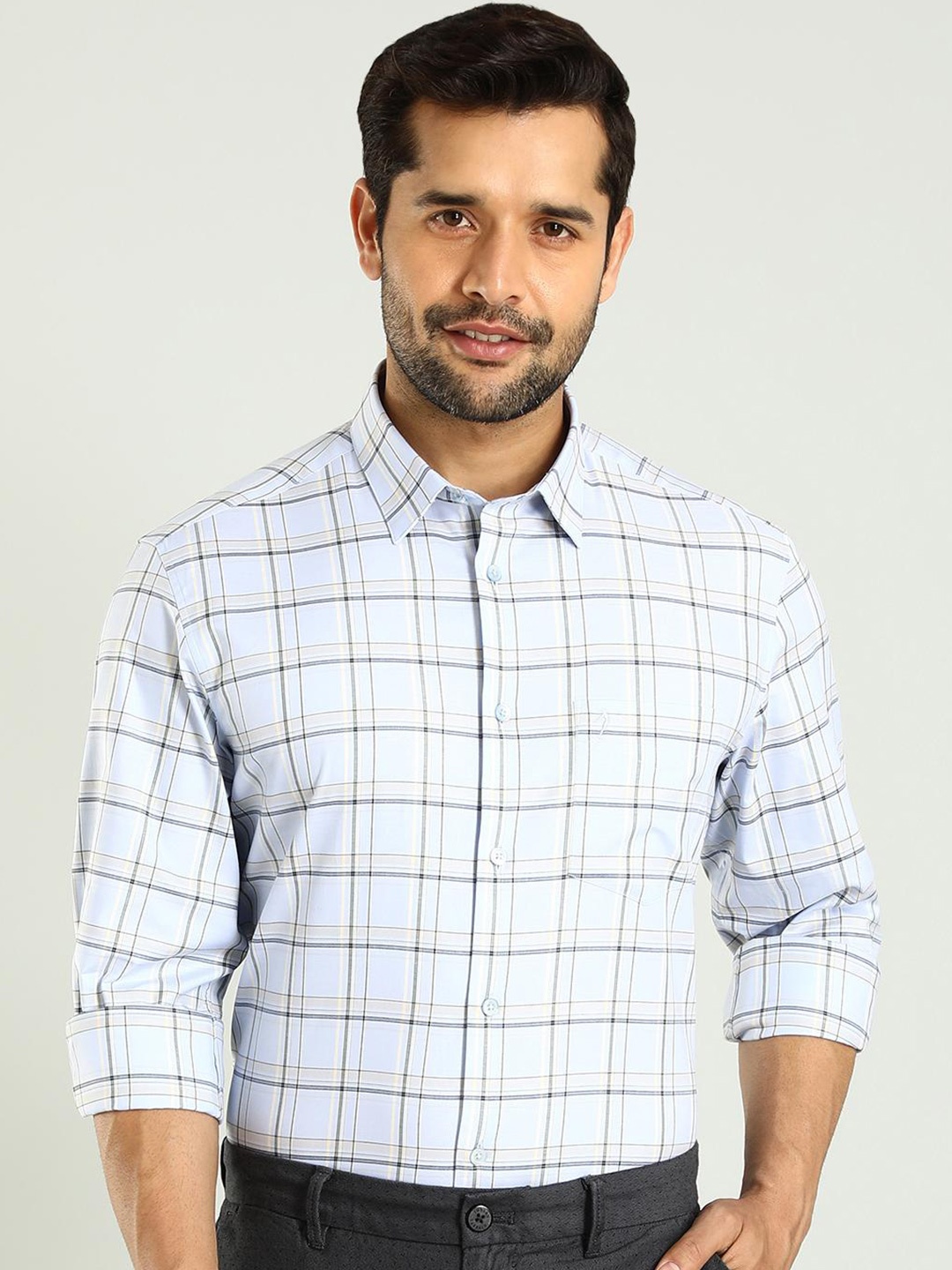 Indian Terrain Slim Fit Windowpane Checked Spread Collar Long Sleeves Cotton Casual Shirt, Blue
Indian Terrain Slim Fit Windowpane Checked Spread Collar Long Sleeves Cotton Casual Shirt, Blue