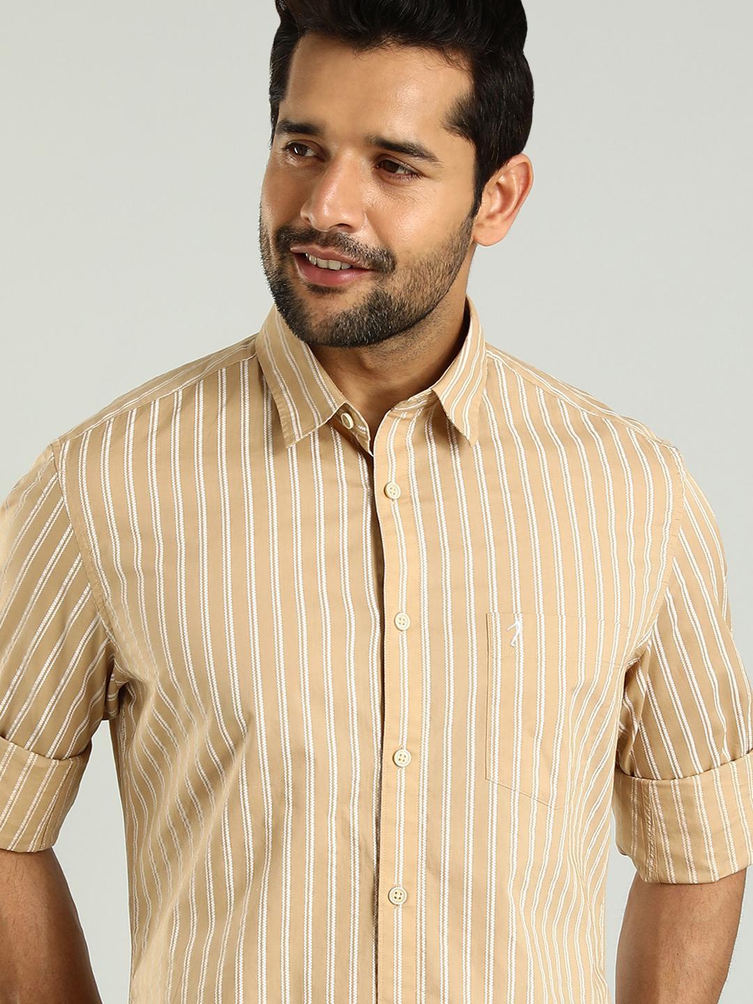 Indian Terrain Slim Fit Striped Spread Collar Long Sleeves Cotton Casual Shirt, Brown
Indian Terrain Slim Fit Striped Spread Collar Long Sleeves Cotton Casual Shirt, Brown