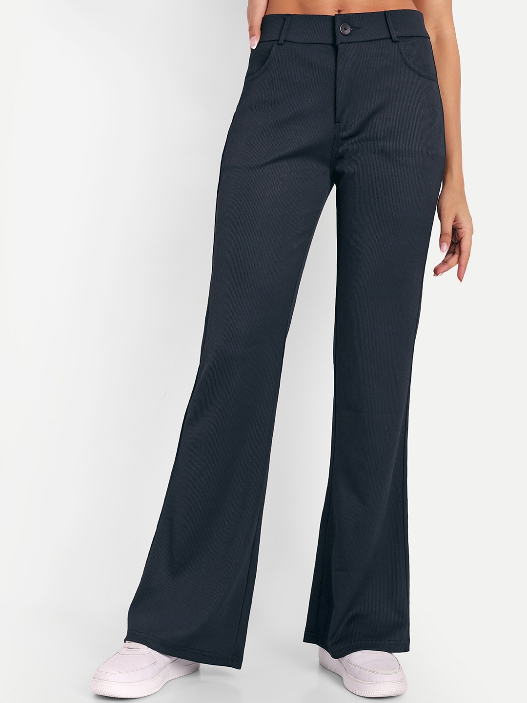 Next One Women High-Rise Stretchable Flared Bootcut Corduroy Trousers, Black
Next One Women High-Rise Stretchable Flared Bootcut Corduroy Trousers, Black