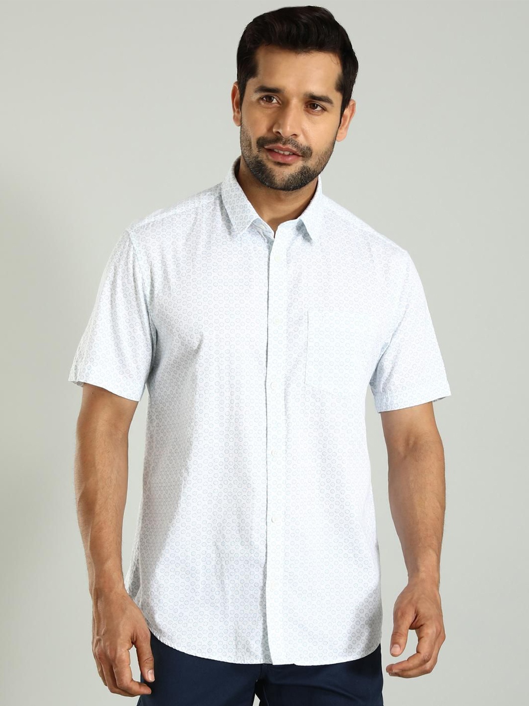 Indian Terrain Classic Slim Fit Micro Ditsy Printed Spread Collar Cotton Shirt, White
Indian Terrain Classic Slim Fit Micro Ditsy Printed Spread Collar Cotton Shirt, White