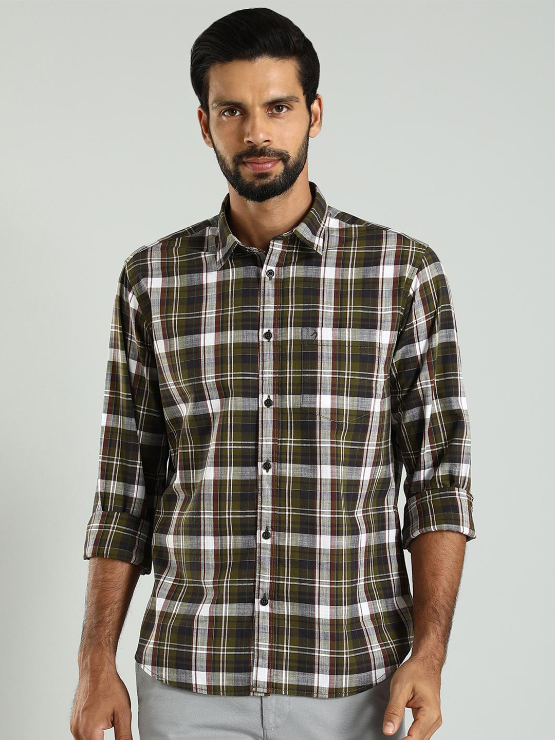 Indian Terrain Slim Fit Tartan Checked Spread Collar Long Sleeves Cotton Casual Shirt, Green
Indian Terrain Slim Fit Tartan Checked Spread Collar Long Sleeves Cotton Casual Shirt, Green
