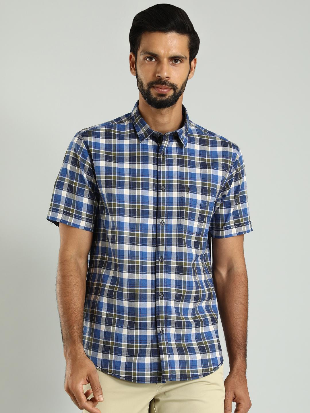 Indian Terrain Slim Fit Tartan Checked Spread Collar Short Sleeves Cotton Casual Shirt, Blue
Indian Terrain Slim Fit Tartan Checked Spread Collar Short Sleeves Cotton Casual Shirt, Blue