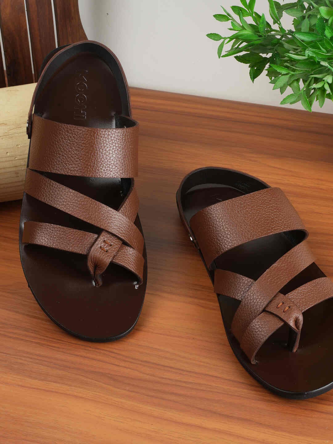 

Mochi Men Leather Comfort Sandals, Tan