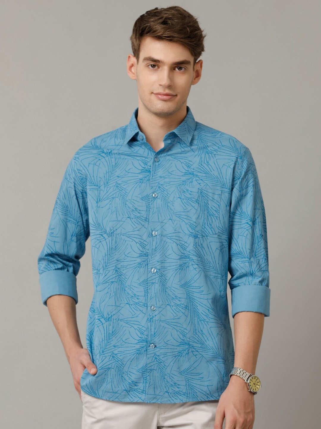 CAVALLO by Linen Club Contemporary Slim Fit Abstract Printed Spread Collar Casual Shirt, Blue
CAVALLO by Linen Club Contemporary Slim Fit Abstract Printed Spread Collar Casual Shirt, Blue
