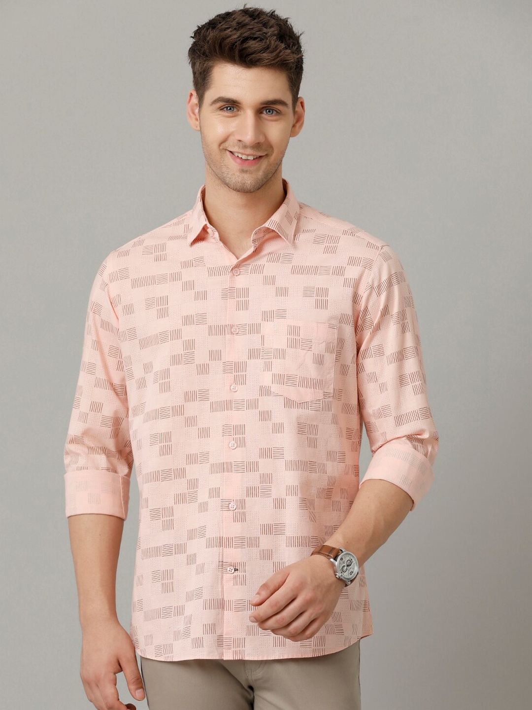 CAVALLO by Linen Club Contemporary Slim Fit Checked Spread Collar Casual Shirt, Pink
CAVALLO by Linen Club Contemporary Slim Fit Checked Spread Collar Casual Shirt, Pink