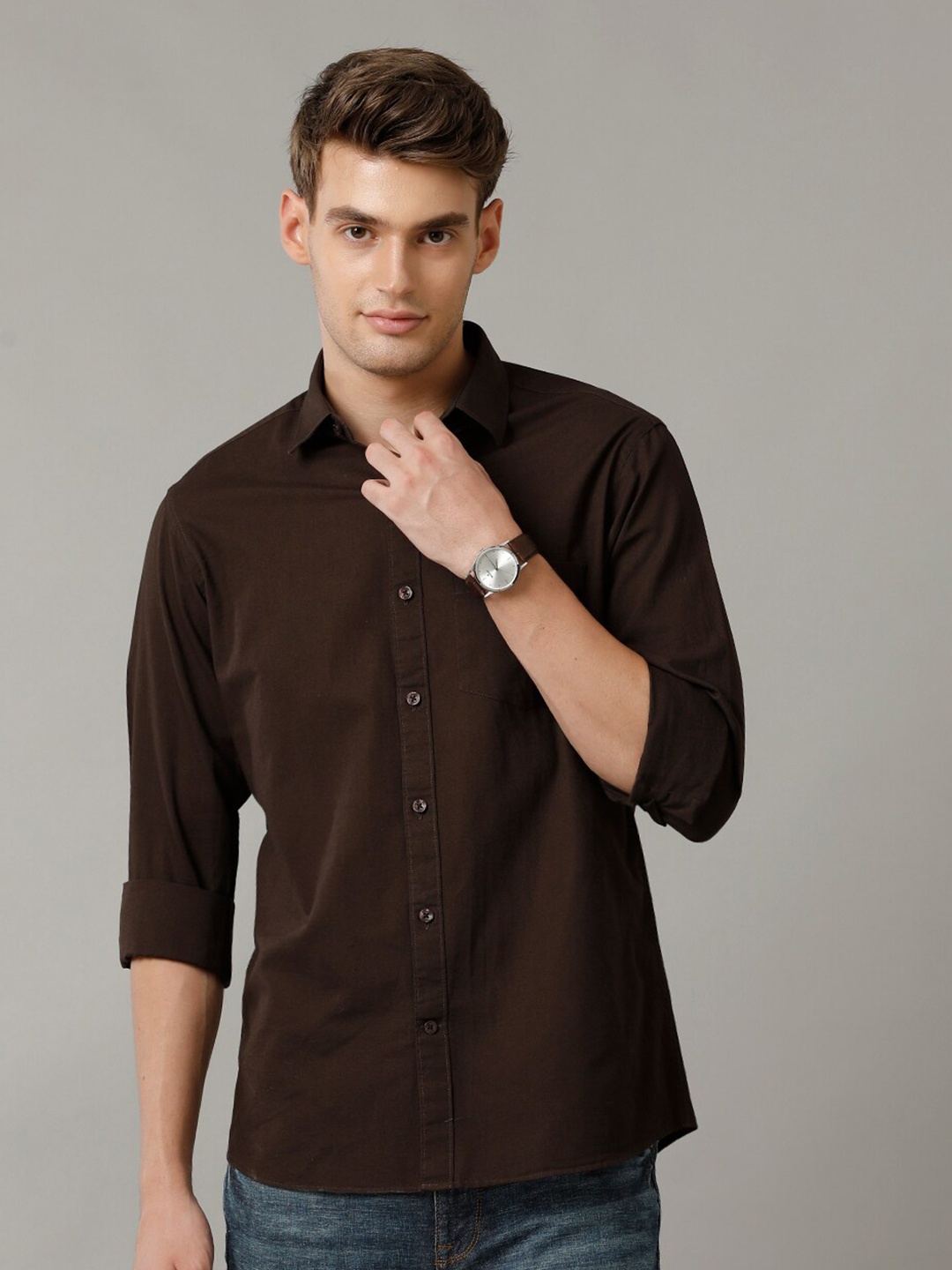 CAVALLO by Linen Club Contemporary Slim Fit Spread Collar Long Sleeves Casual Shirt, Brown
CAVALLO by Linen Club Contemporary Slim Fit Spread Collar Long Sleeves Casual Shirt, Brown