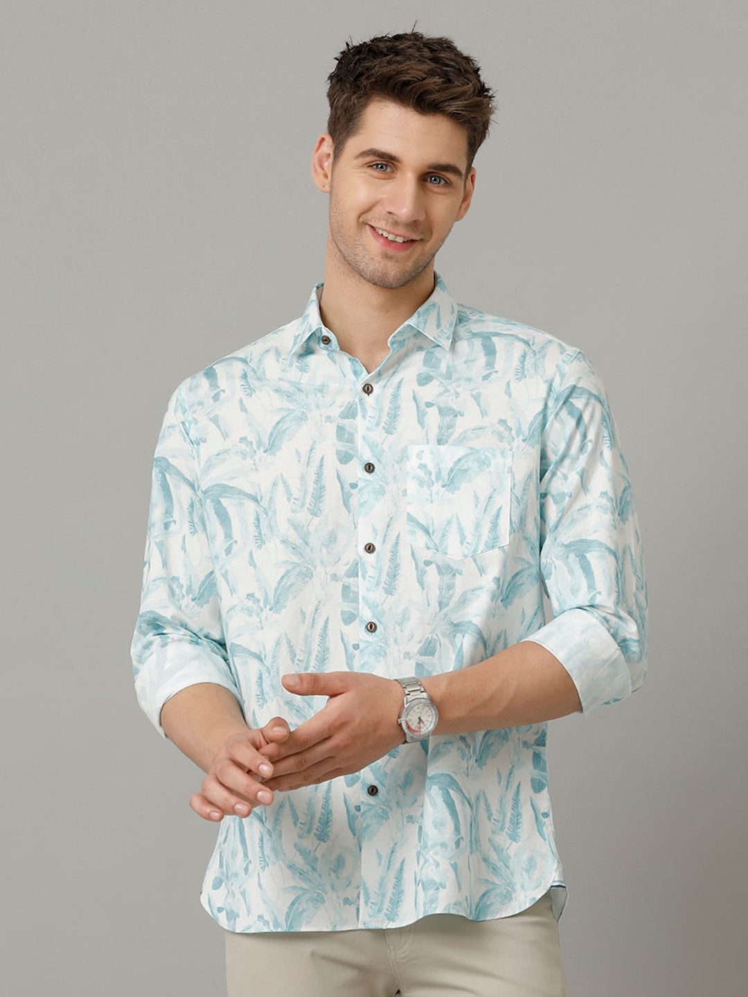 CAVALLO by Linen Club Contemporary Slim Fit Floral Printed Spread Collar Casual Shirt, Blue
CAVALLO by Linen Club Contemporary Slim Fit Floral Printed Spread Collar Casual Shirt, Blue