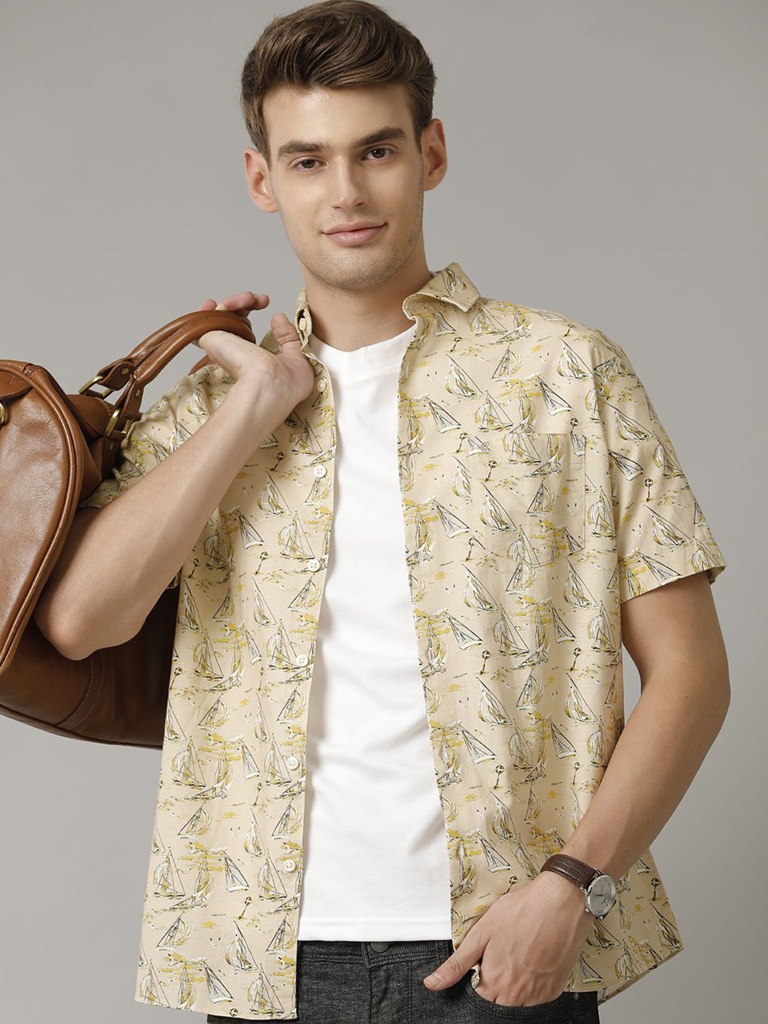 CAVALLO by Linen Club Contemporary Slim Fit Conversational Printed Casual Shirt, Yellow
CAVALLO by Linen Club Contemporary Slim Fit Conversational Printed Casual Shirt, Yellow