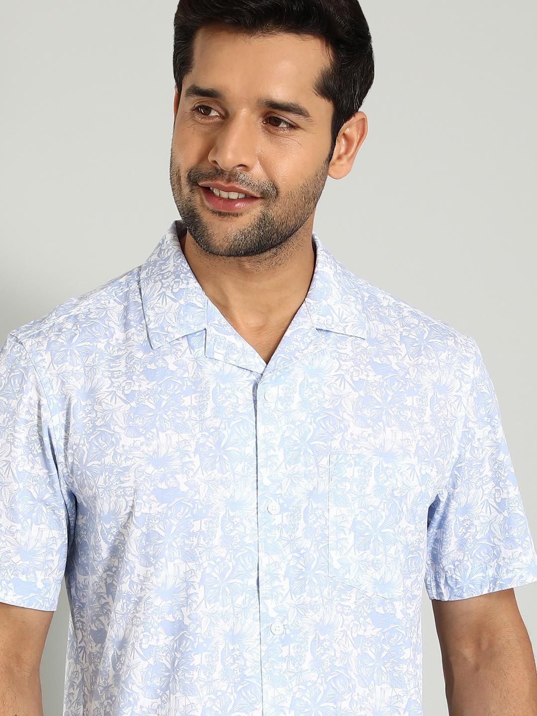 Indian Terrain Slim Fit Floral Printed Spread Collar Short Sleeves Cotton Casual Shirt, Blue
Indian Terrain Slim Fit Floral Printed Spread Collar Short Sleeves Cotton Casual Shirt, Blue