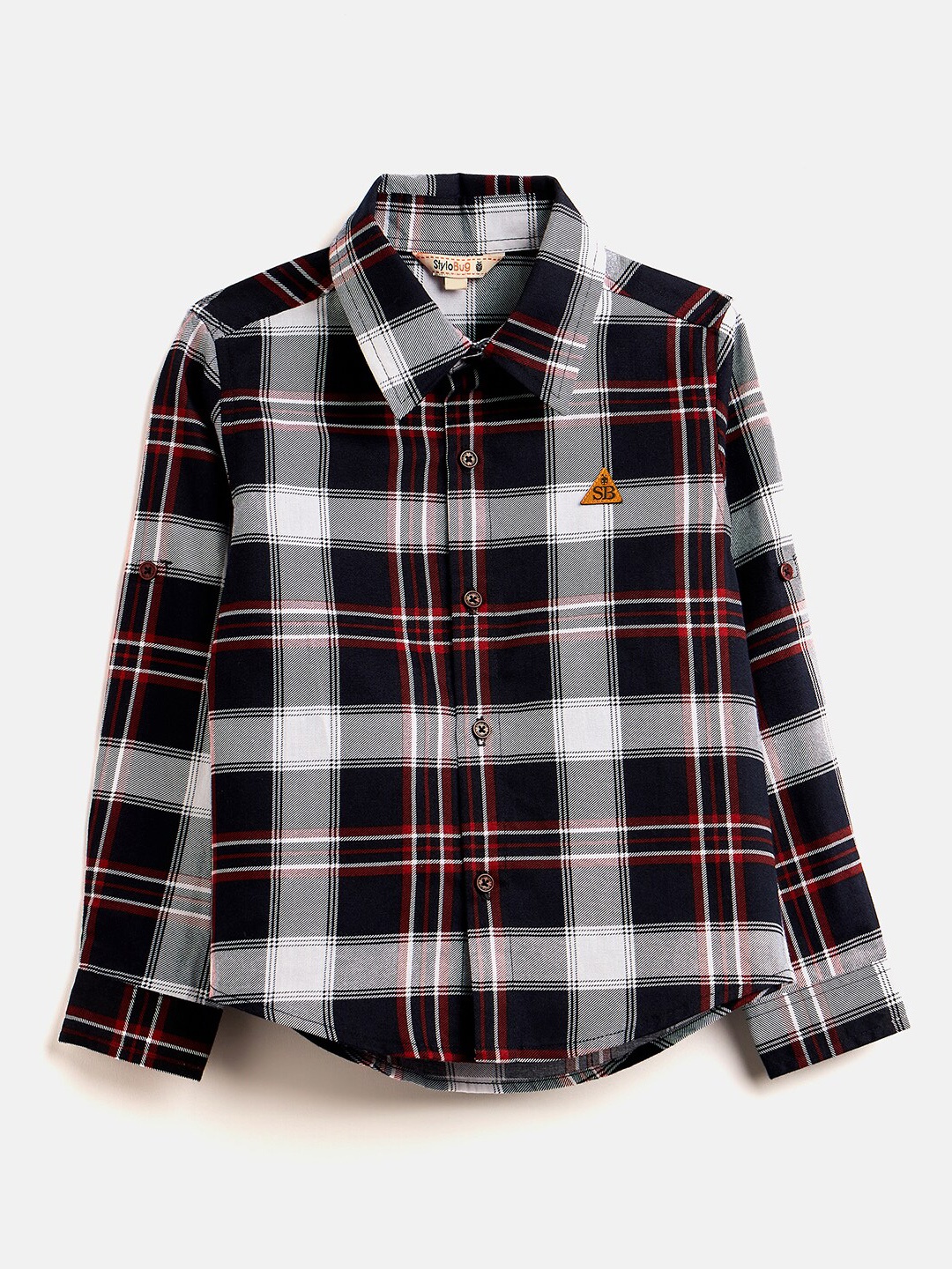 Stylo Bug Boys Slim Fit Tartan Checks Roll-Up Sleeves Cotton Casual Shirt, Black
Stylo Bug Boys Slim Fit Tartan Checks Roll-Up Sleeves Cotton Casual Shirt, Black
