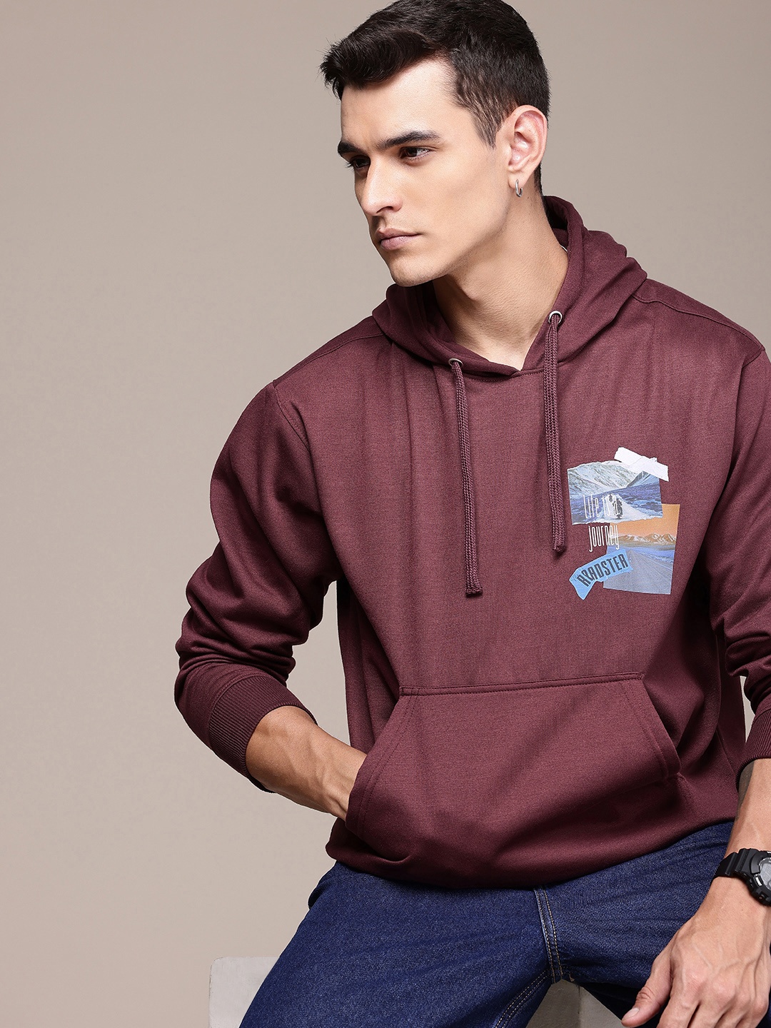 The Roadster Life Co. Relaxed Fit Graphic Printed Hooded Pullover Sweatshirt, Burgundy
The Roadster Life Co. Relaxed Fit Graphic Printed Hooded Pullover Sweatshirt, Burgundy