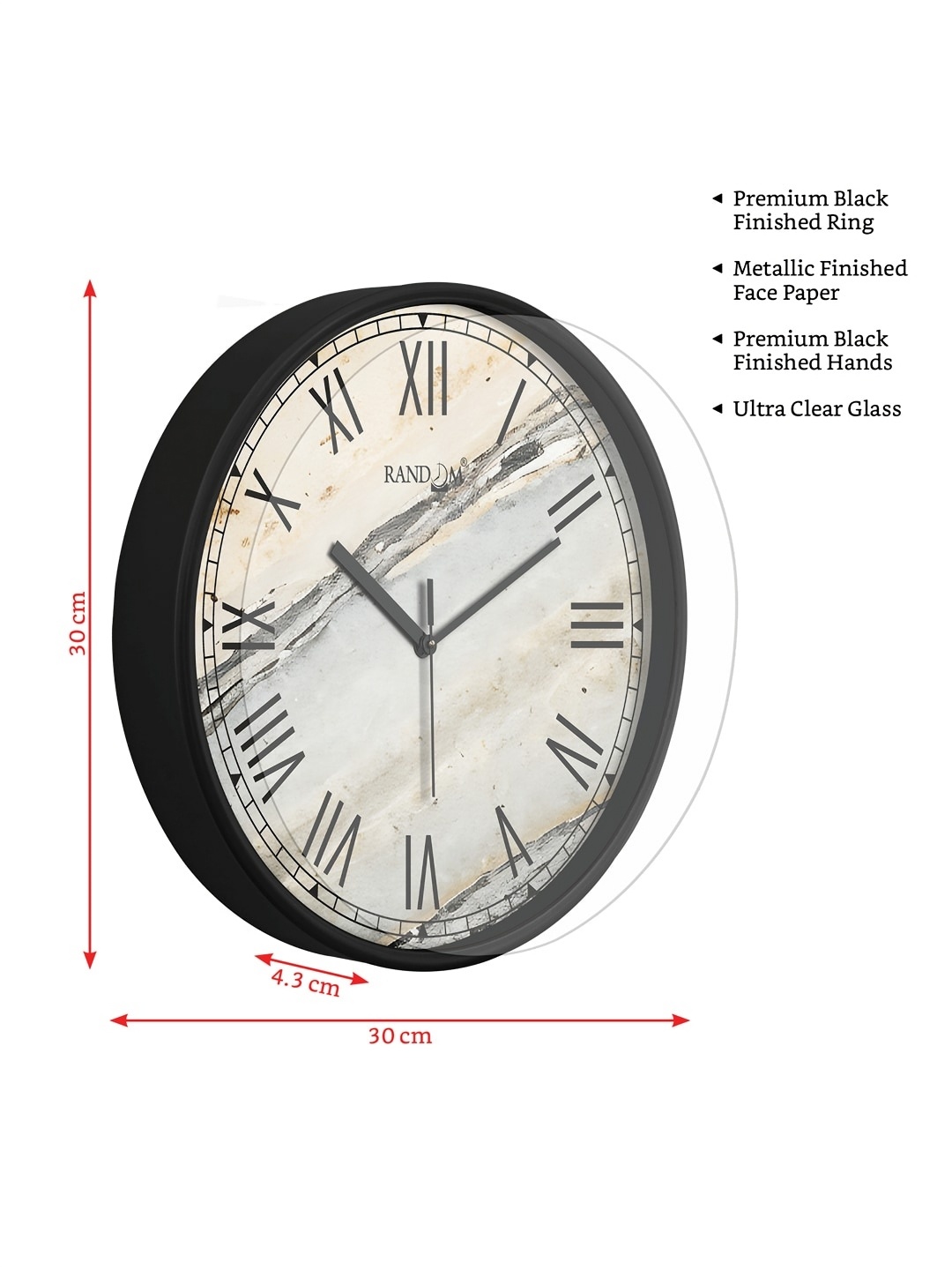 RANDOM Printed Round Shaped Sweep Silent Movement Contemporary Wall Clock, White
RANDOM Printed Round Shaped Sweep Silent Movement Contemporary Wall Clock, White