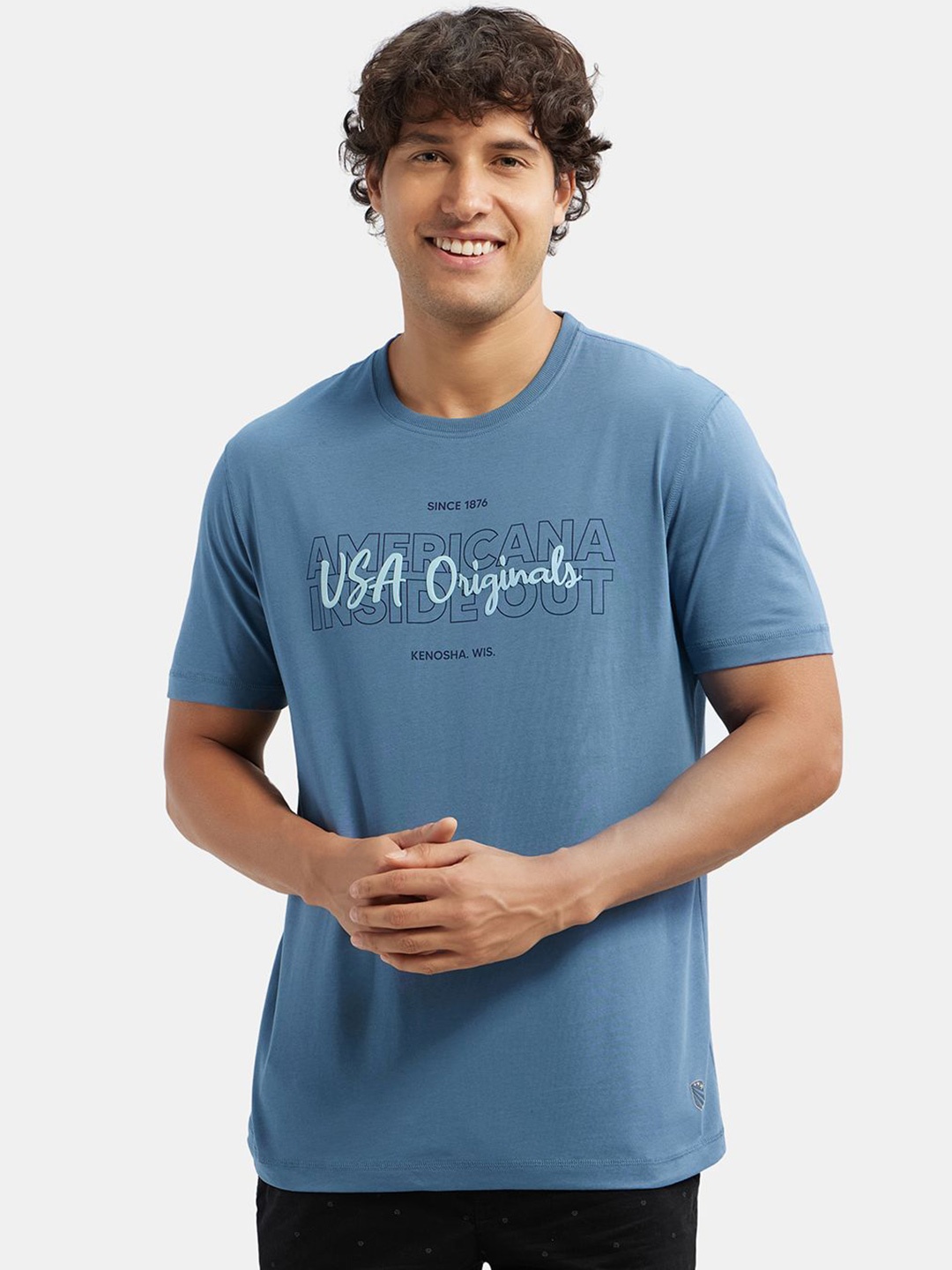 Jockey Super Combed Cotton Rich Graphic Printed Round Neck Half Sleeve Tshirt-US81, Blue
Jockey Super Combed Cotton Rich Graphic Printed Round Neck Half Sleeve Tshirt-US81, Blue