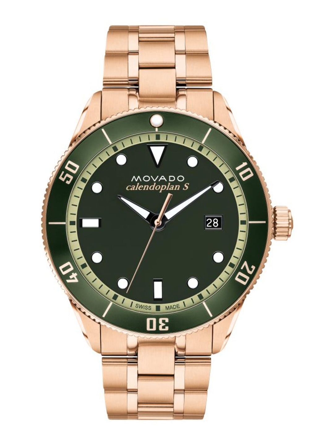 MOVADO Men Brass Embellished Dial & Stainless Steel Bracelet Style Straps Analogue Multi Function Watch, Green
MOVADO Men Brass Embellished Dial & Stainless Steel Bracelet Style Straps Analogue Multi Function Watch, Green