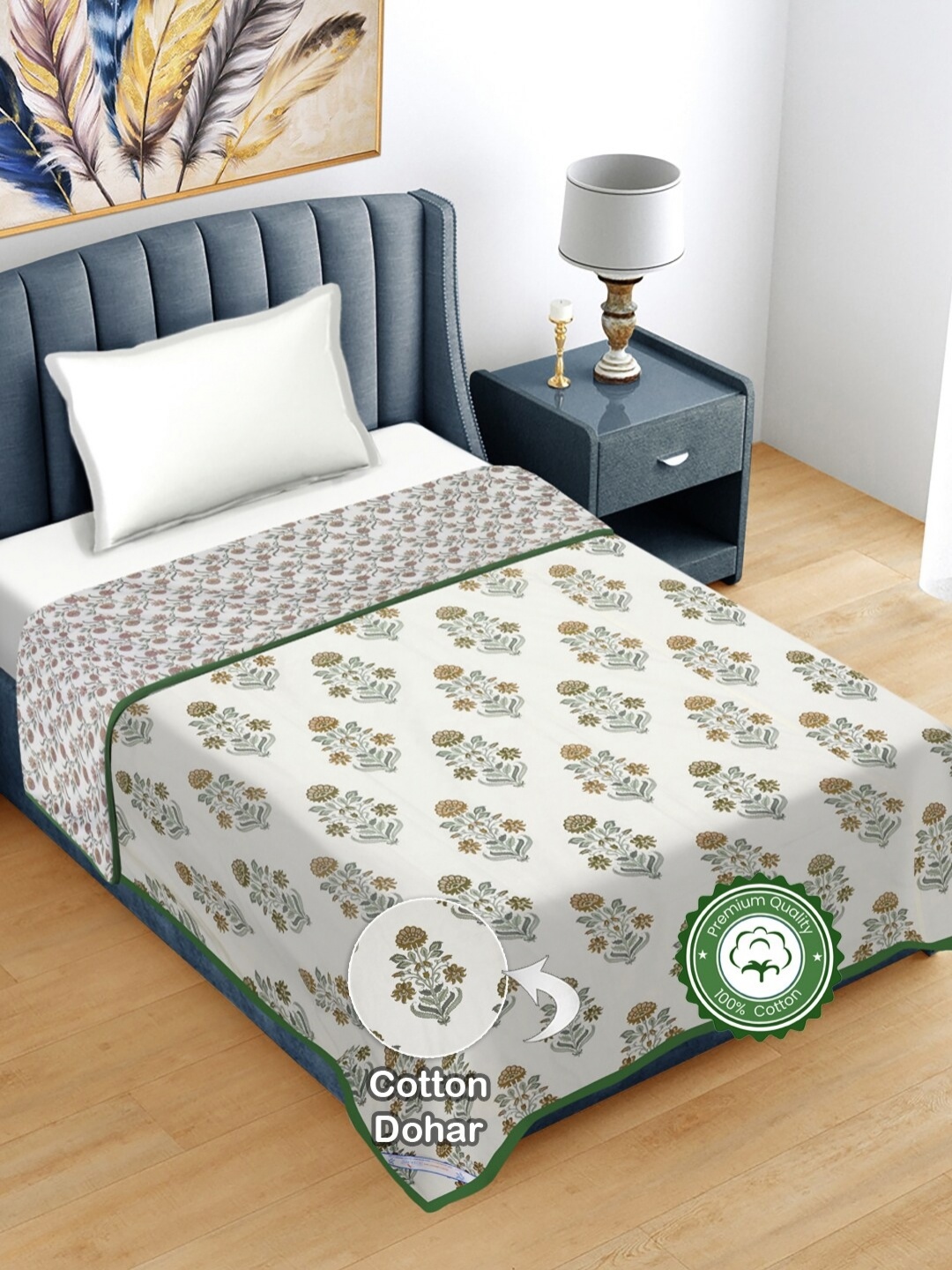 FABINALIV Multicolor Ethnic Motif Print Reversible 300 GSM Pure Cotton Single Bed Dohar, White
FABINALIV Multicolor Ethnic Motif Print Reversible 300 GSM Pure Cotton Single Bed Dohar, White